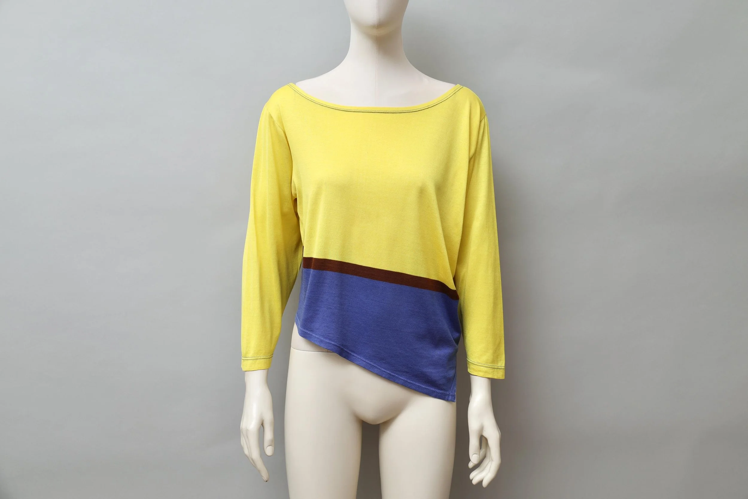 1980s Istante by Gianni Versace asymmetrical color block top