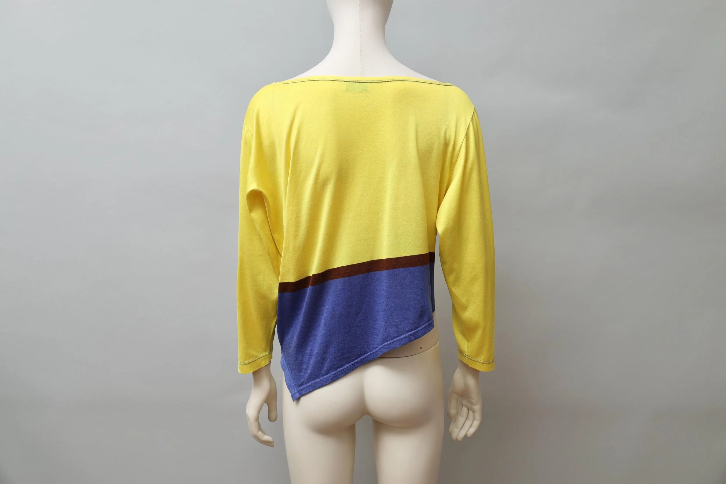 1980s Istante by Gianni Versace asymmetrical color block top