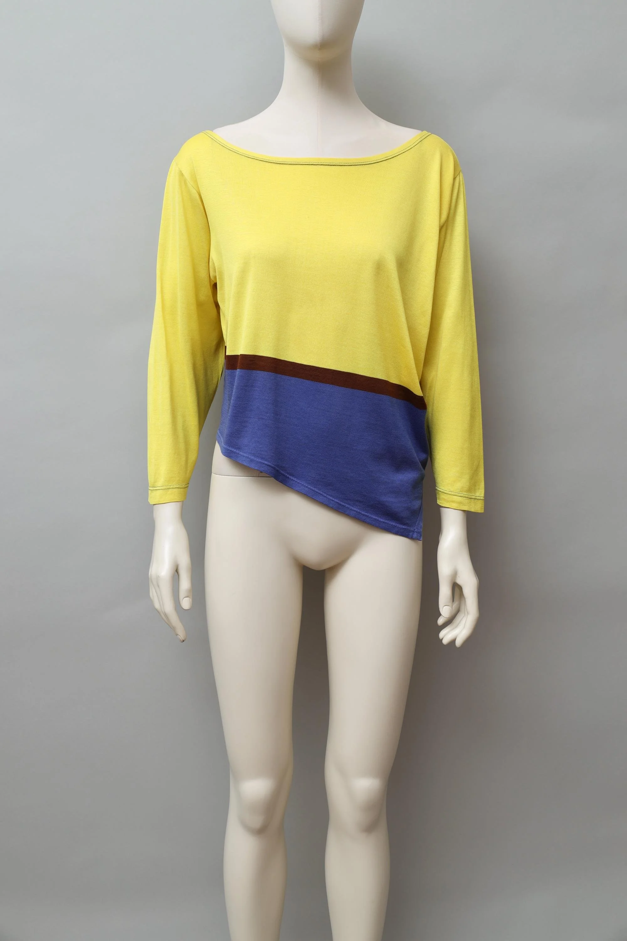1980s Istante by Gianni Versace asymmetrical color block top