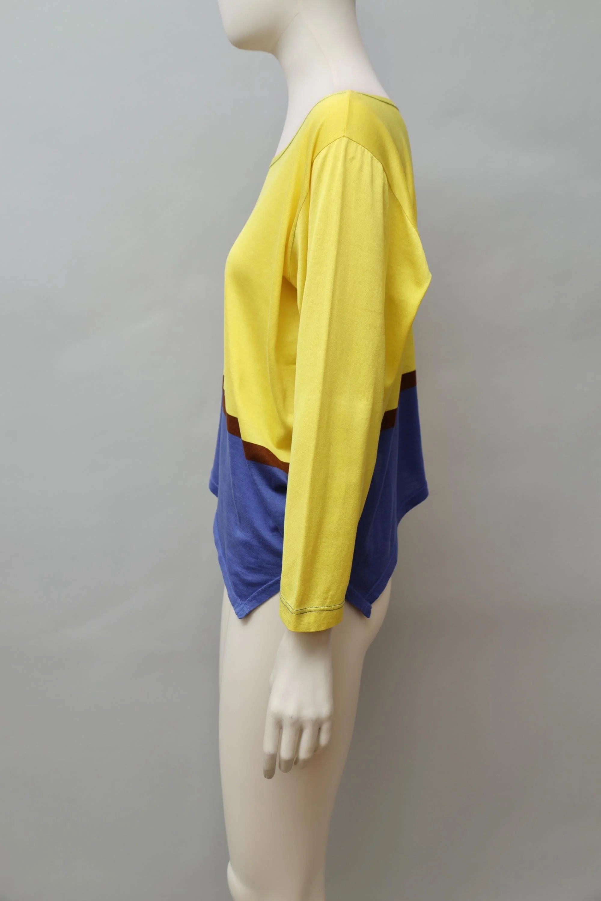 1980s Istante by Gianni Versace asymmetrical color block top