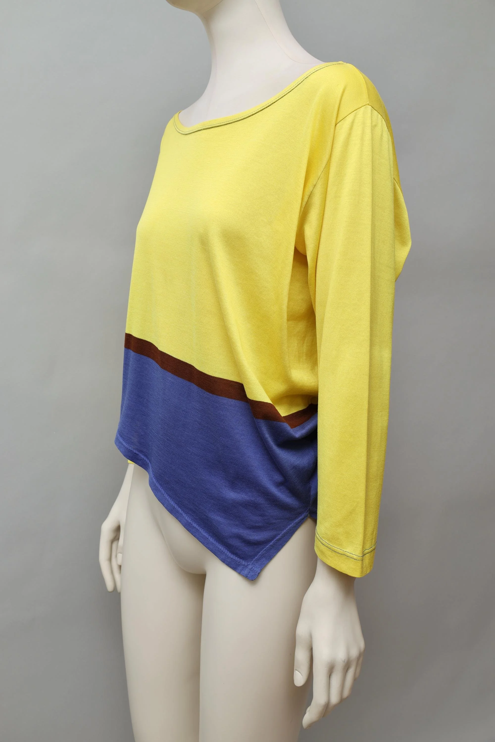 1980s Istante by Gianni Versace asymmetrical color block top