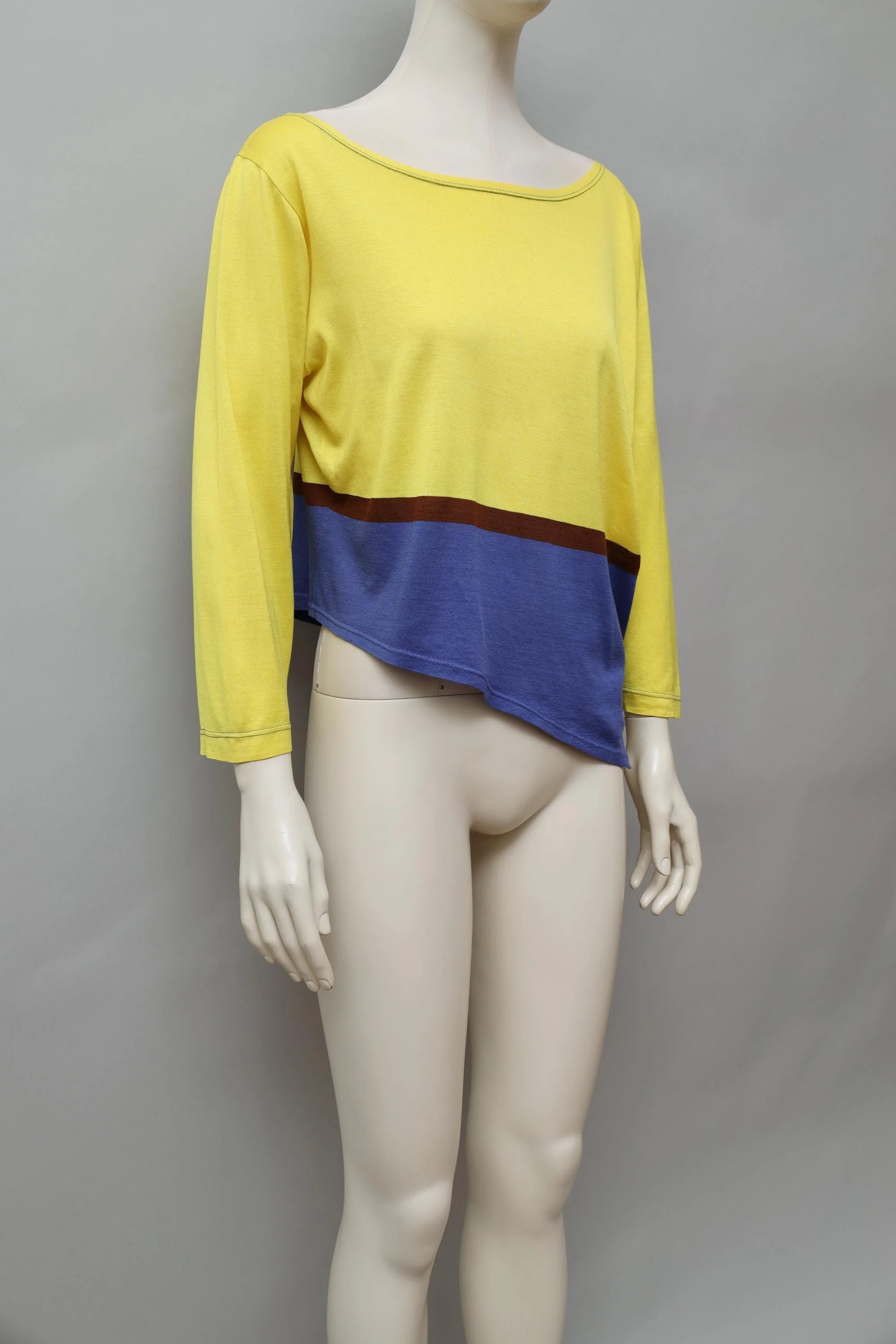 1980s Istante by Gianni Versace asymmetrical color block top