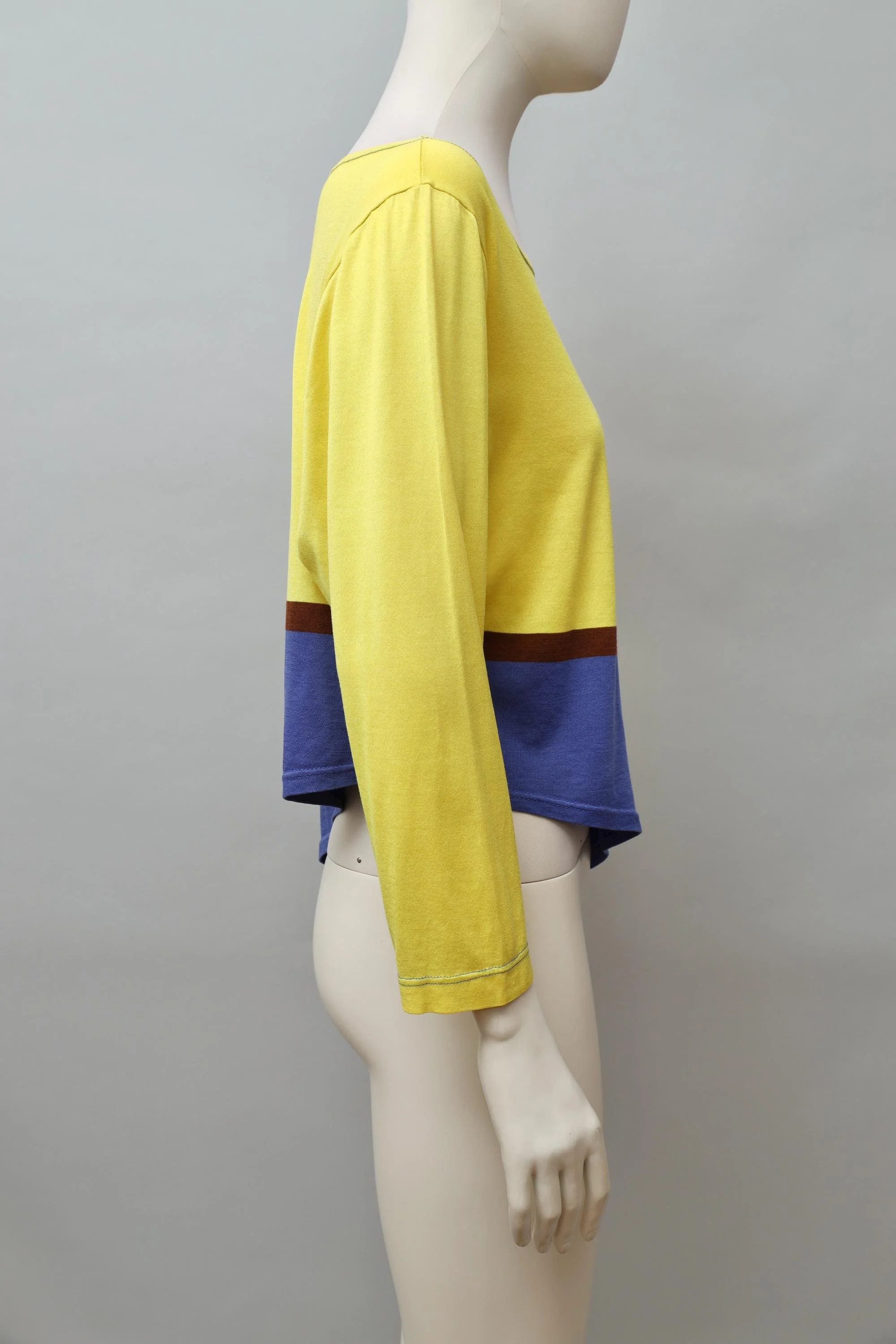 1980s Istante by Gianni Versace asymmetrical color block top