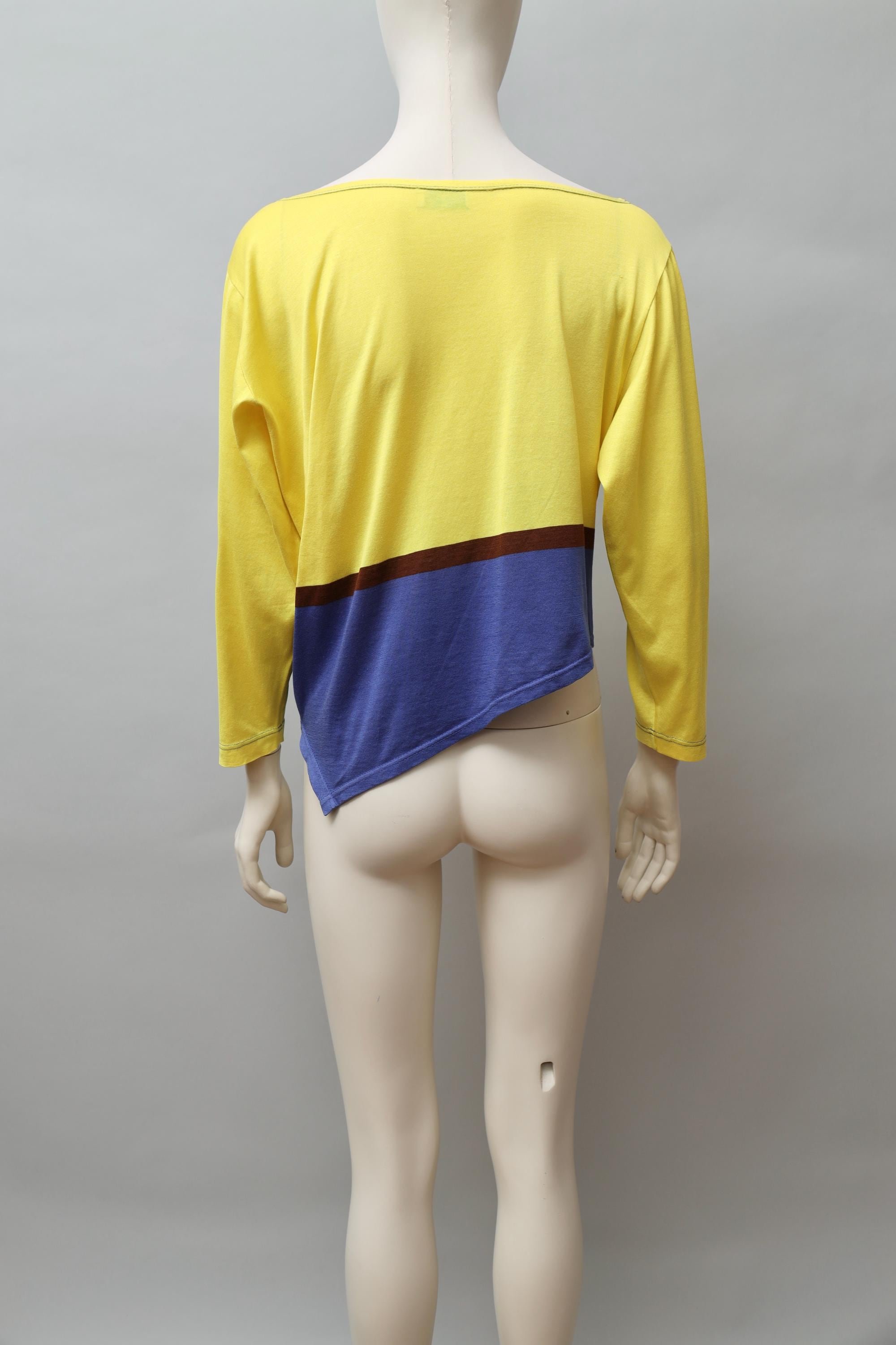 1980s Istante by Gianni Versace asymmetrical color block top