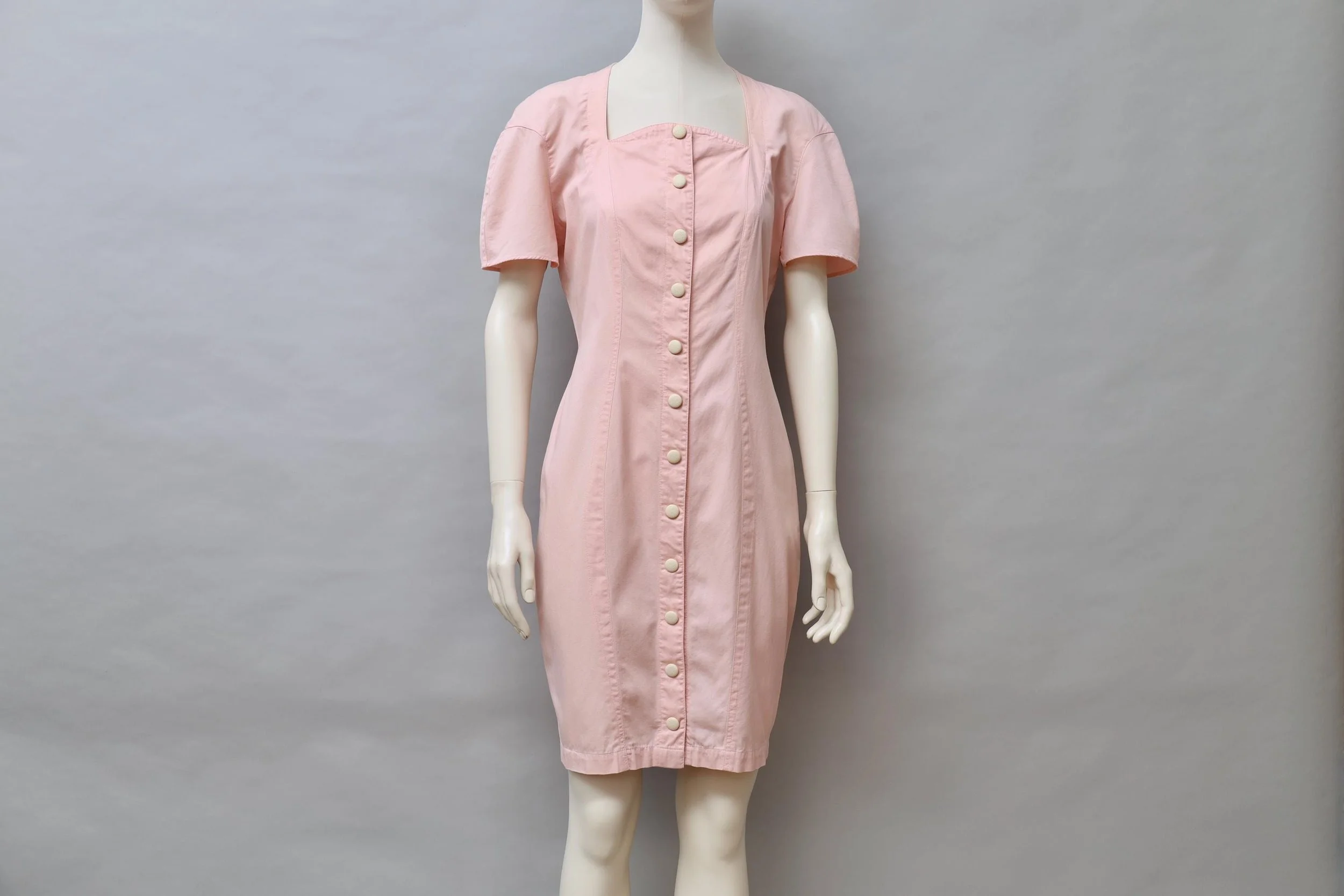 late 1980s / early 1990s Thierry Mugler Activ rose cotton day dress