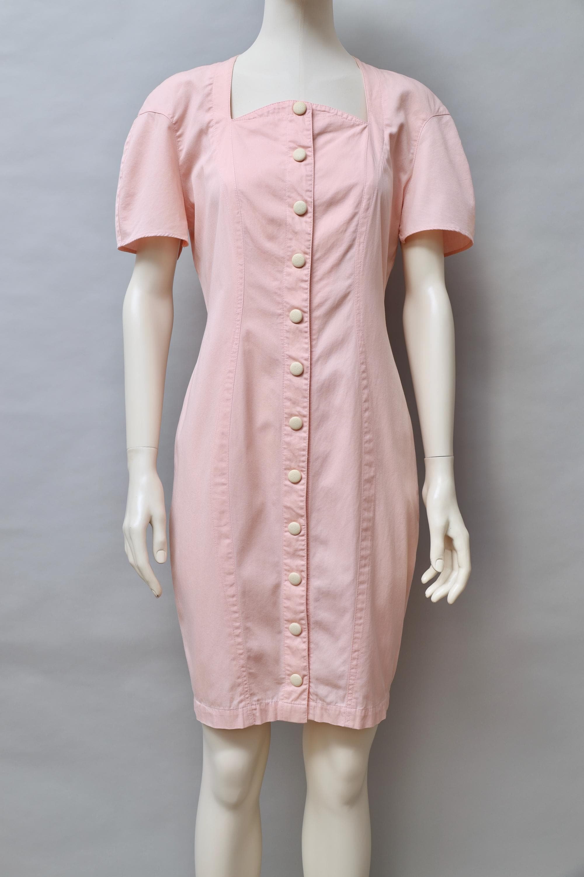 late 1980s / early 1990s Thierry Mugler Activ rose cotton day dress