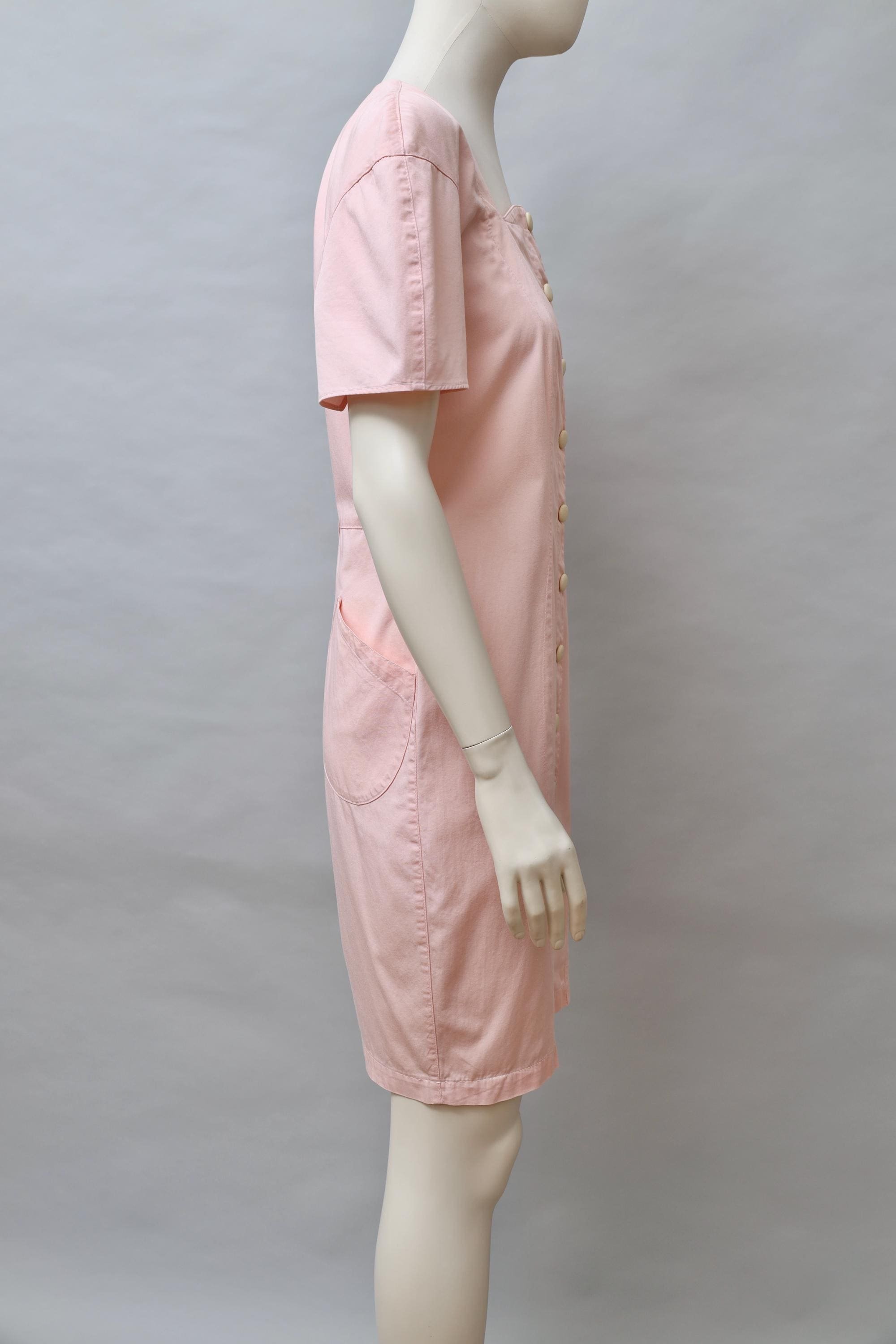 late 1980s / early 1990s Thierry Mugler Activ rose cotton day dress