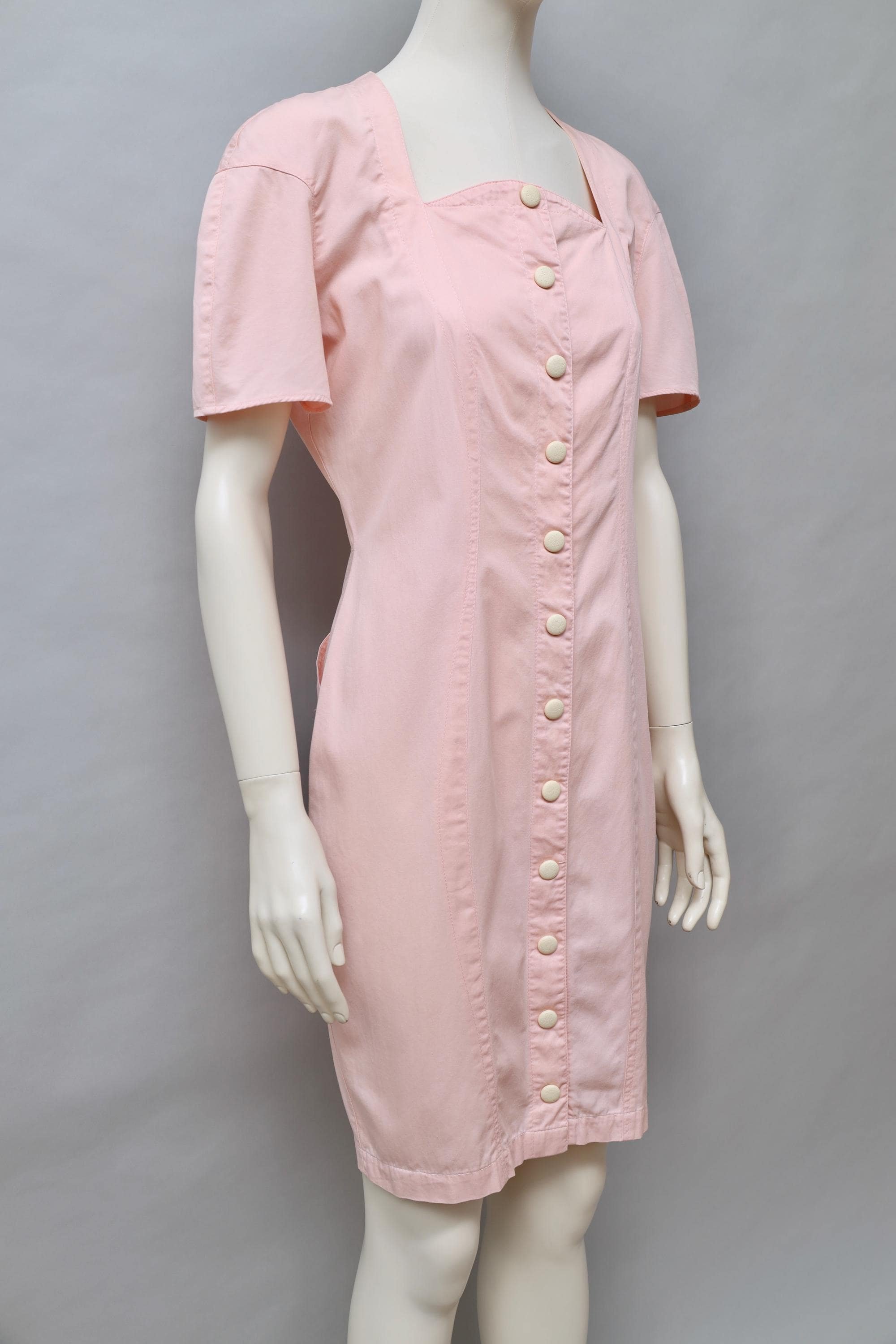 late 1980s / early 1990s Thierry Mugler Activ rose cotton day dress