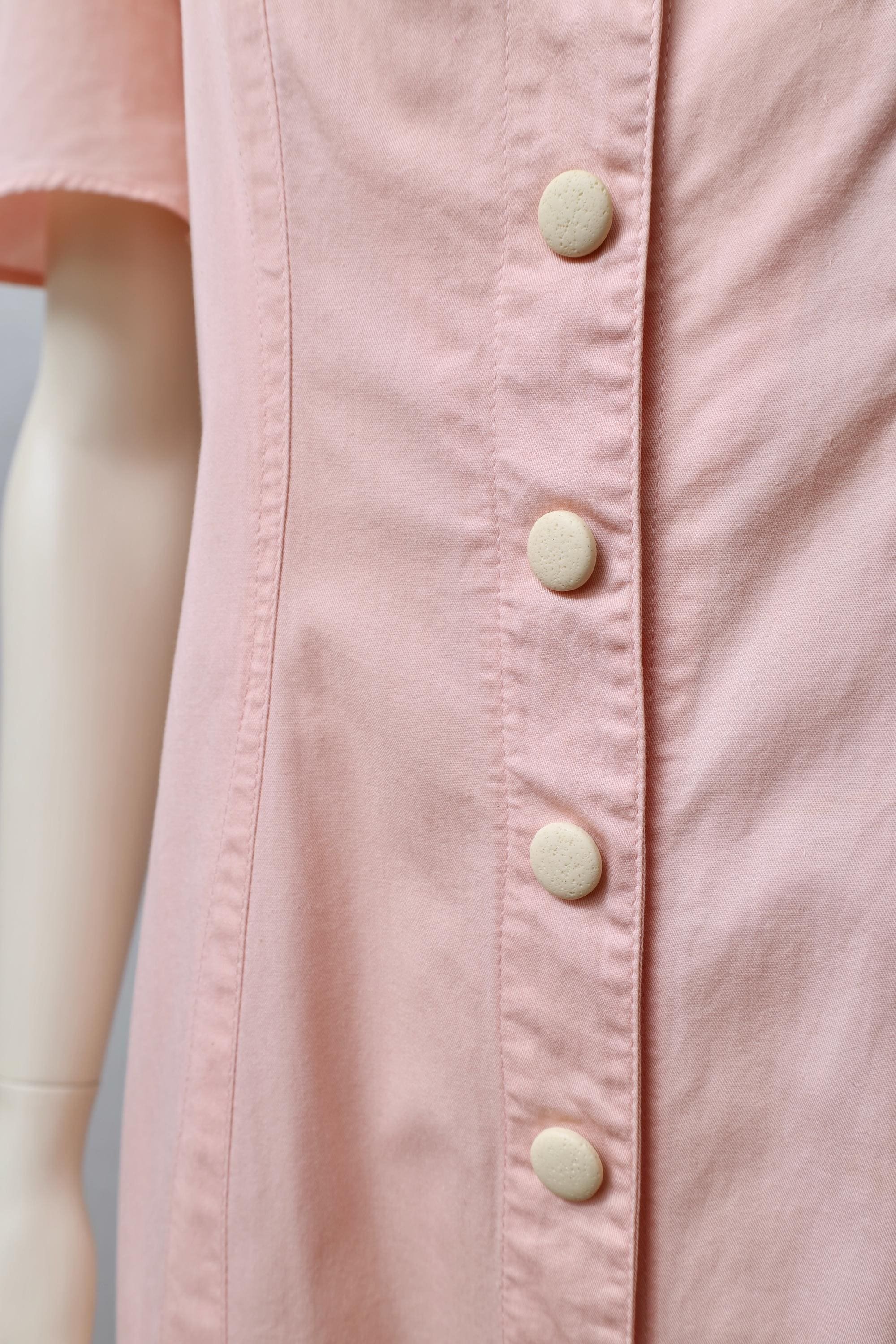 late 1980s / early 1990s Thierry Mugler Activ rose cotton day dress buttons