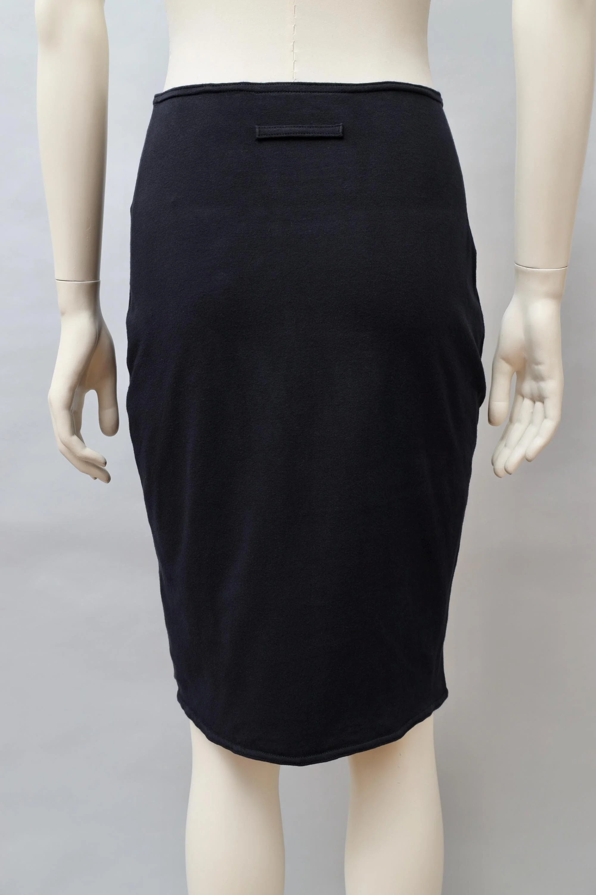 F/W 1986 Jean Paul Gaultier pour Gibo black stretch velvet stripe skirt
