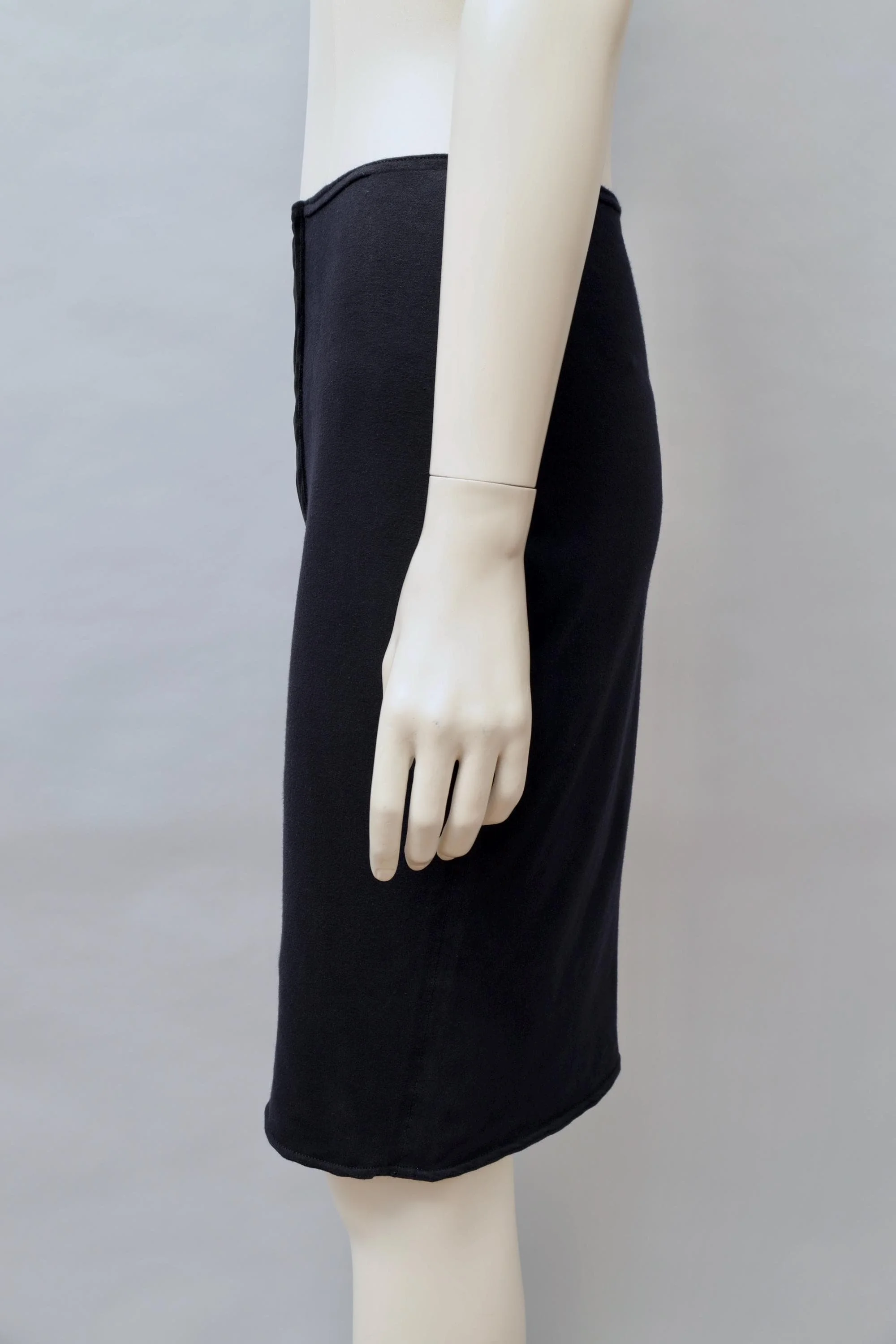 F/W 1986 Jean Paul Gaultier pour Gibo black stretch velvet stripe skirt
