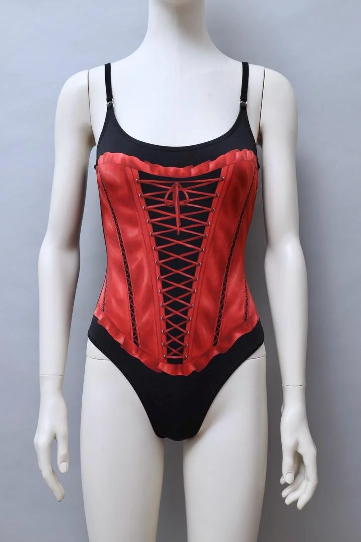 2000s Chantal Thomass trompe l'oeil corset swimsuit