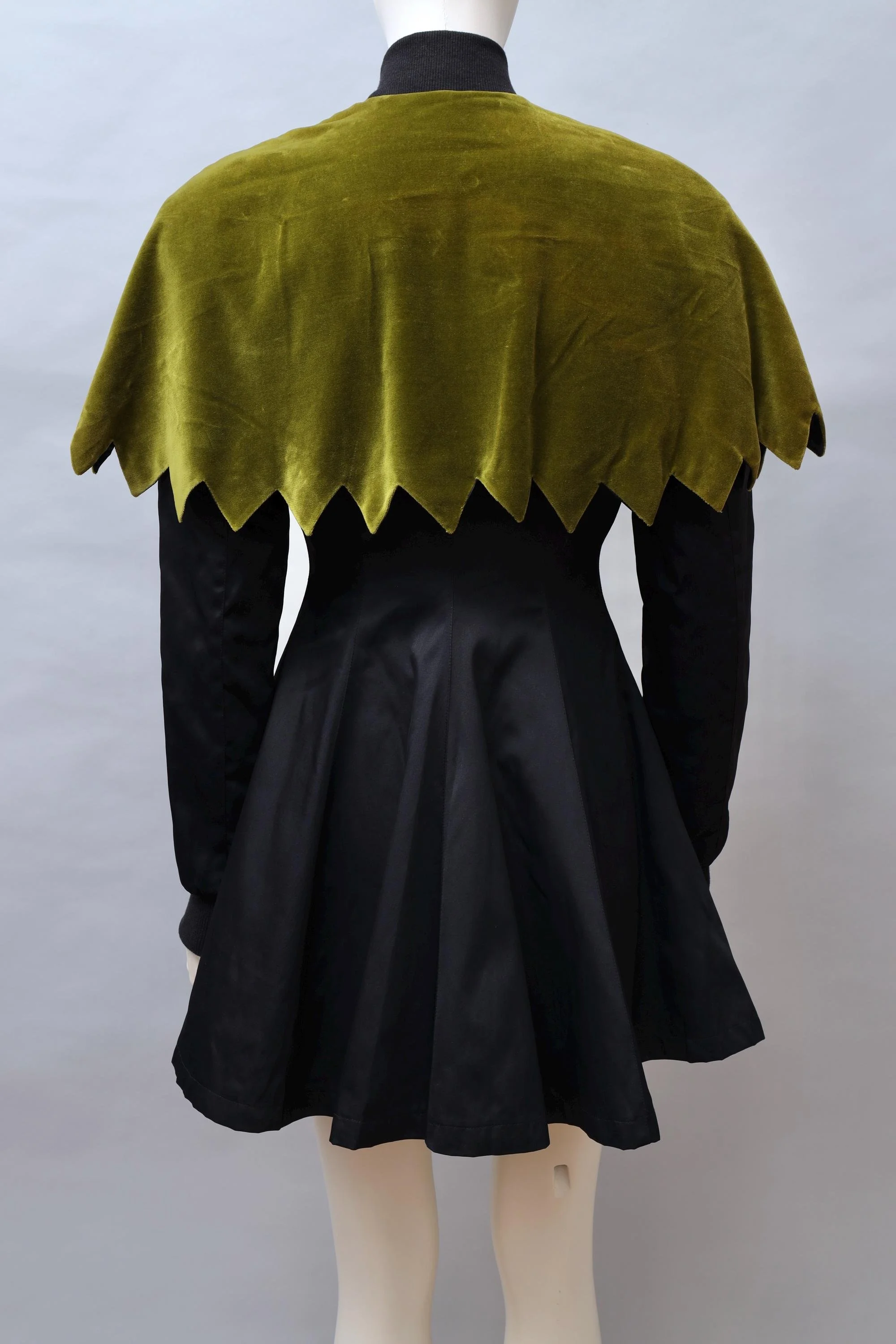 1990s Aquagirl by Fayçal Amor jagged green velvet capelet coat