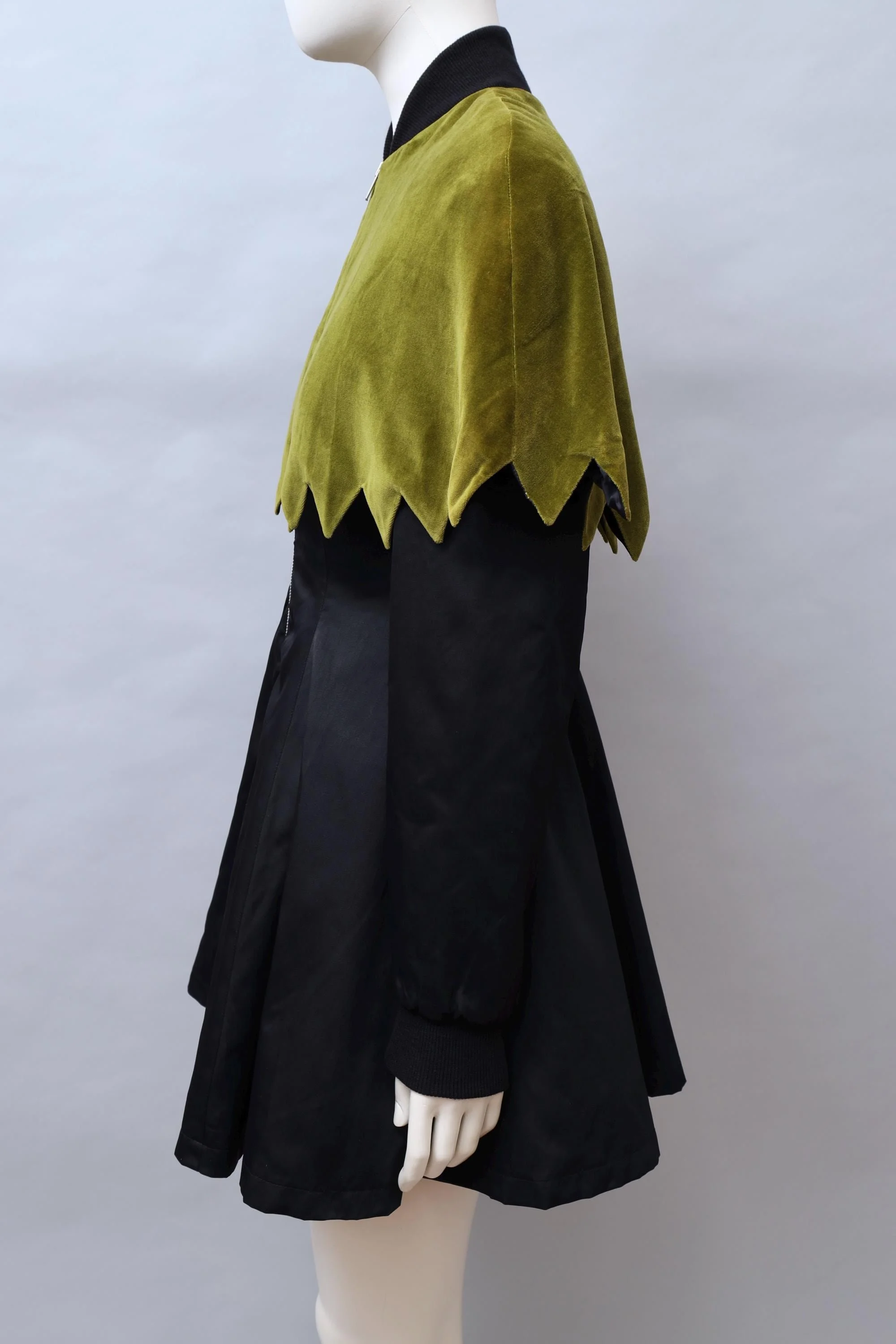 1990s Aquagirl by Fayçal Amor jagged green velvet capelet coat