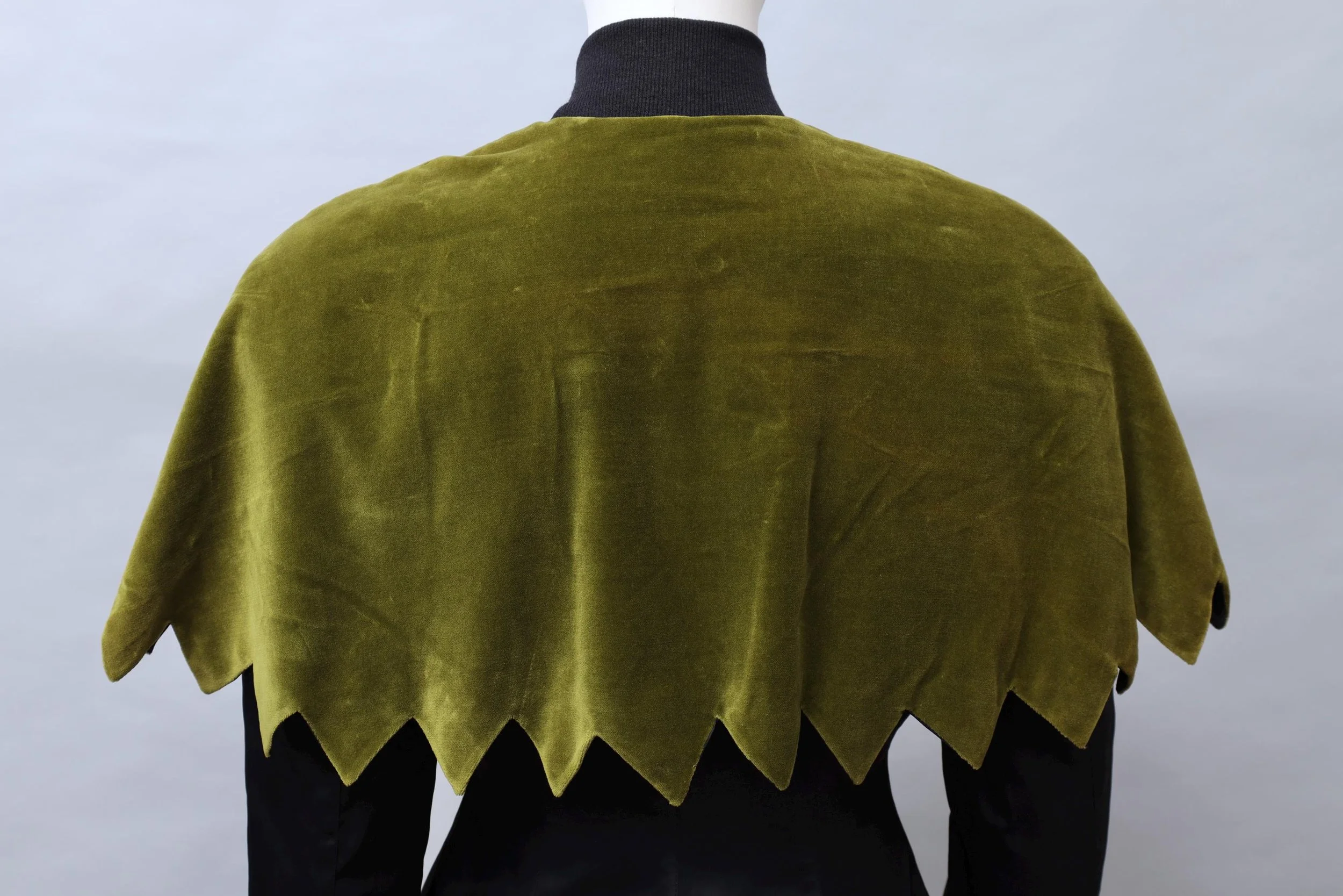 1990s Aquagirl by Fayçal Amor jagged green velvet capelet