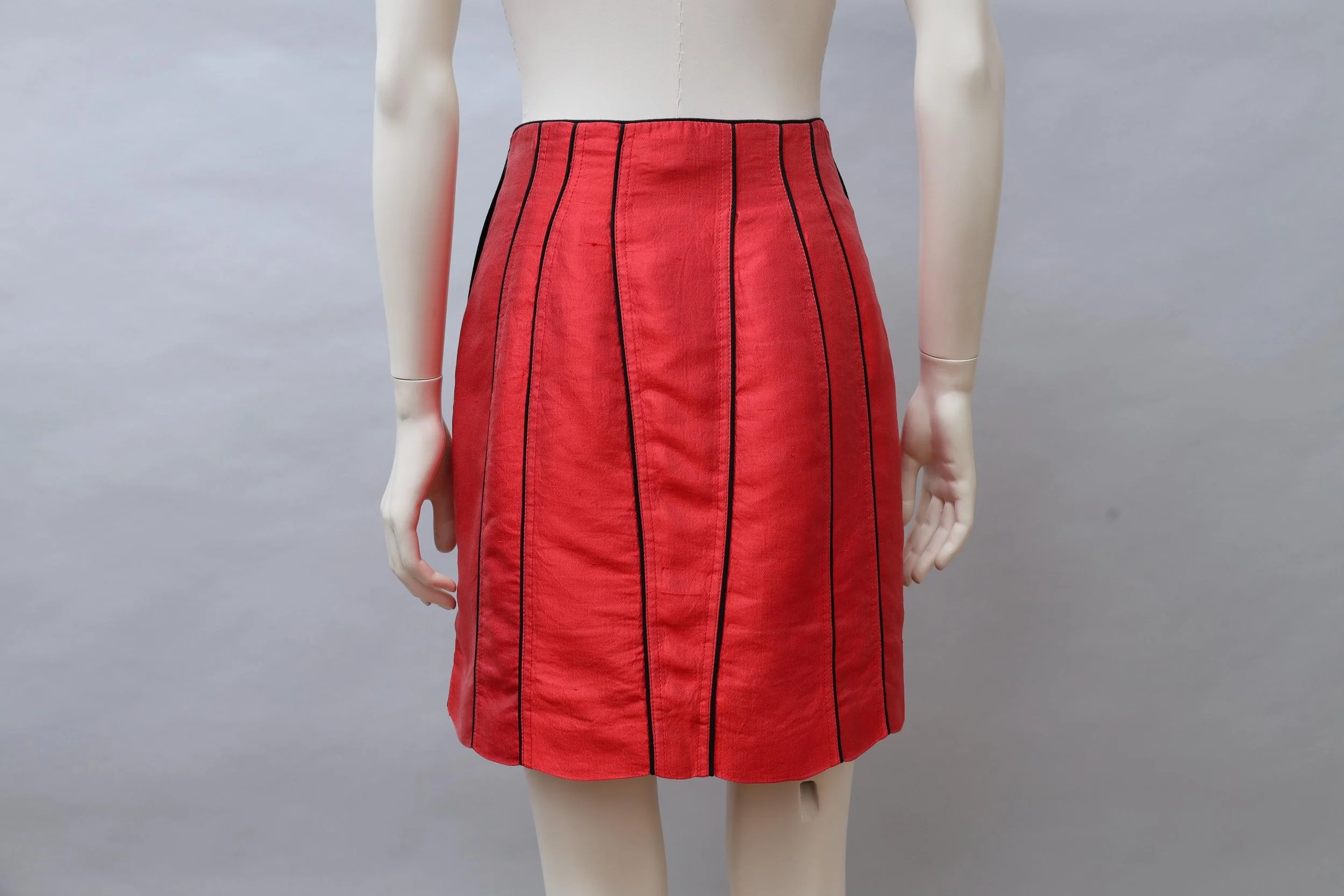late 1980s / early 1990s Chantal Thomass red shantung silk skirt