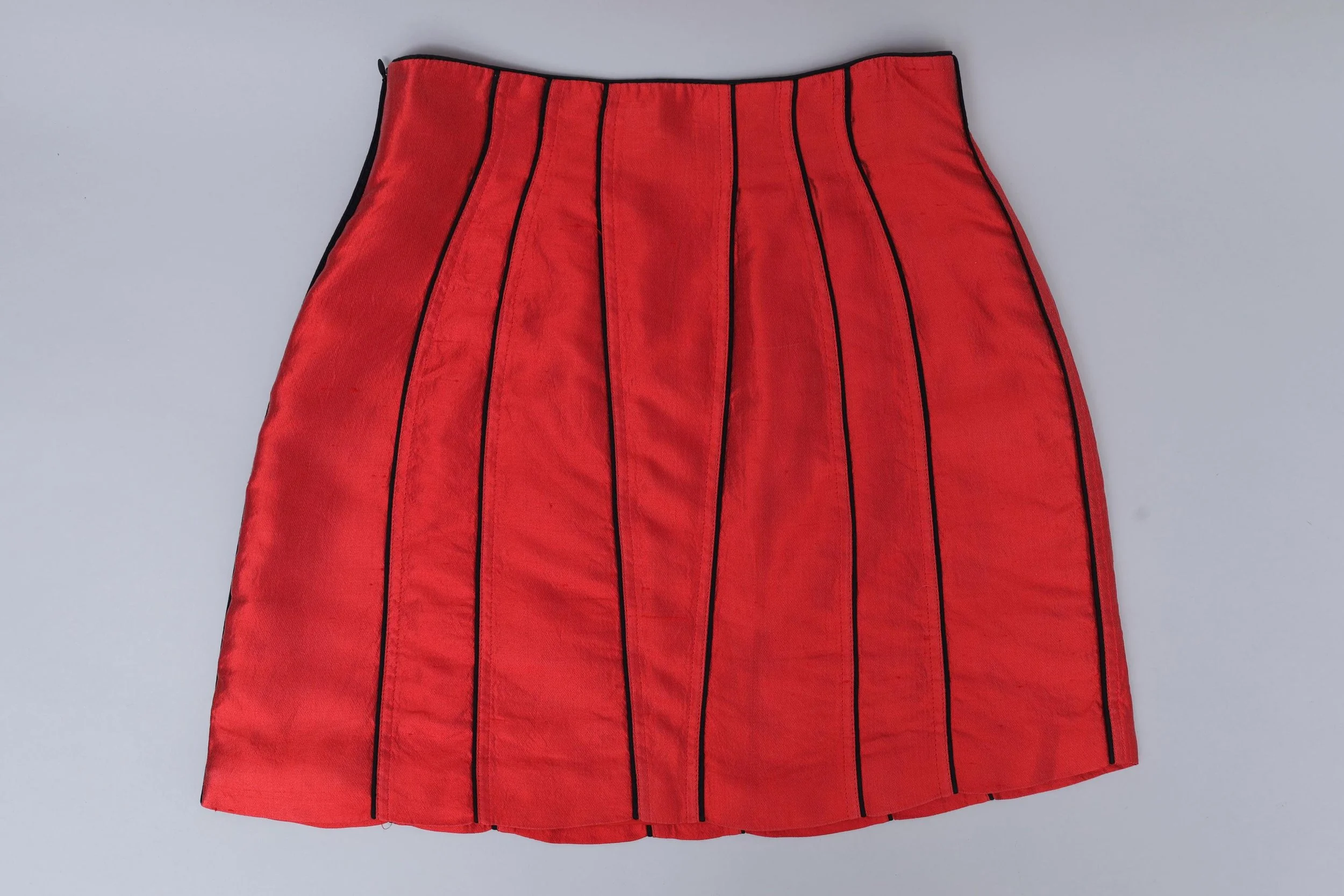late 1980s / early 1990s Chantal Thomass red shantung silk skirt