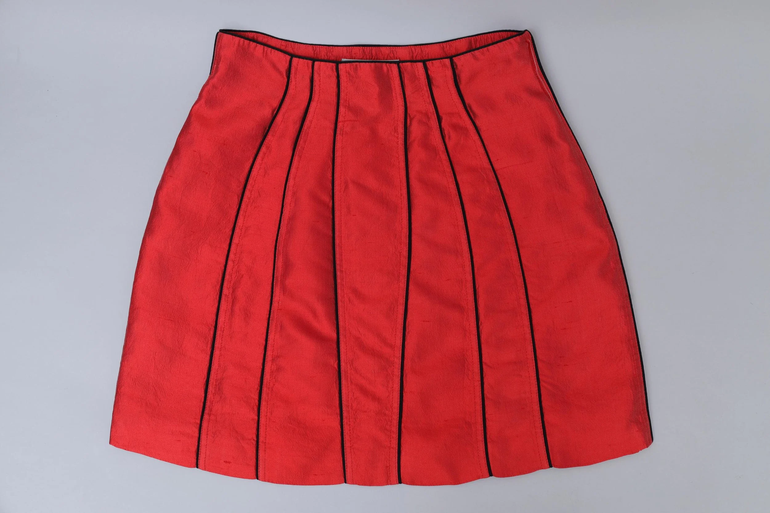 late 1980s / early 1990s Chantal Thomass red shantung silk skirt