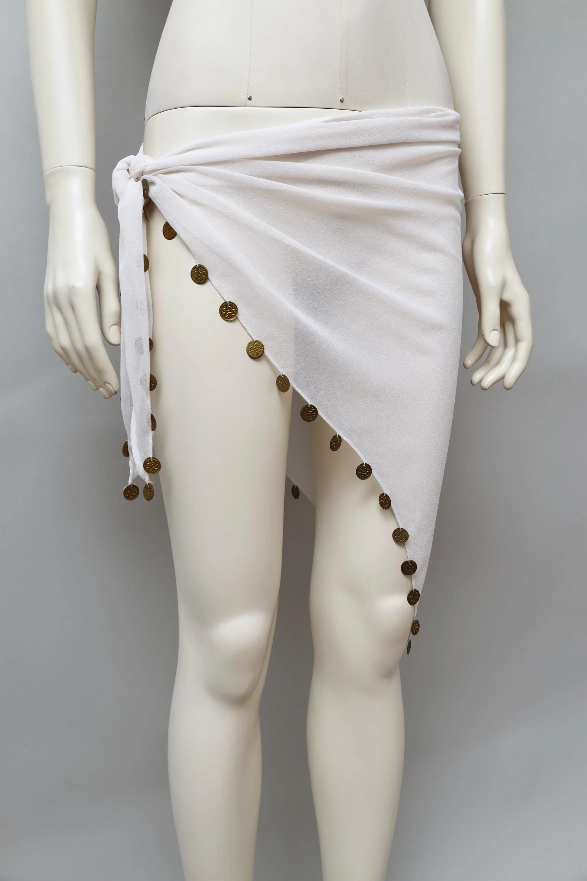 1980s / early 1990s Luciano Soprani white mesh bronze coin pareo