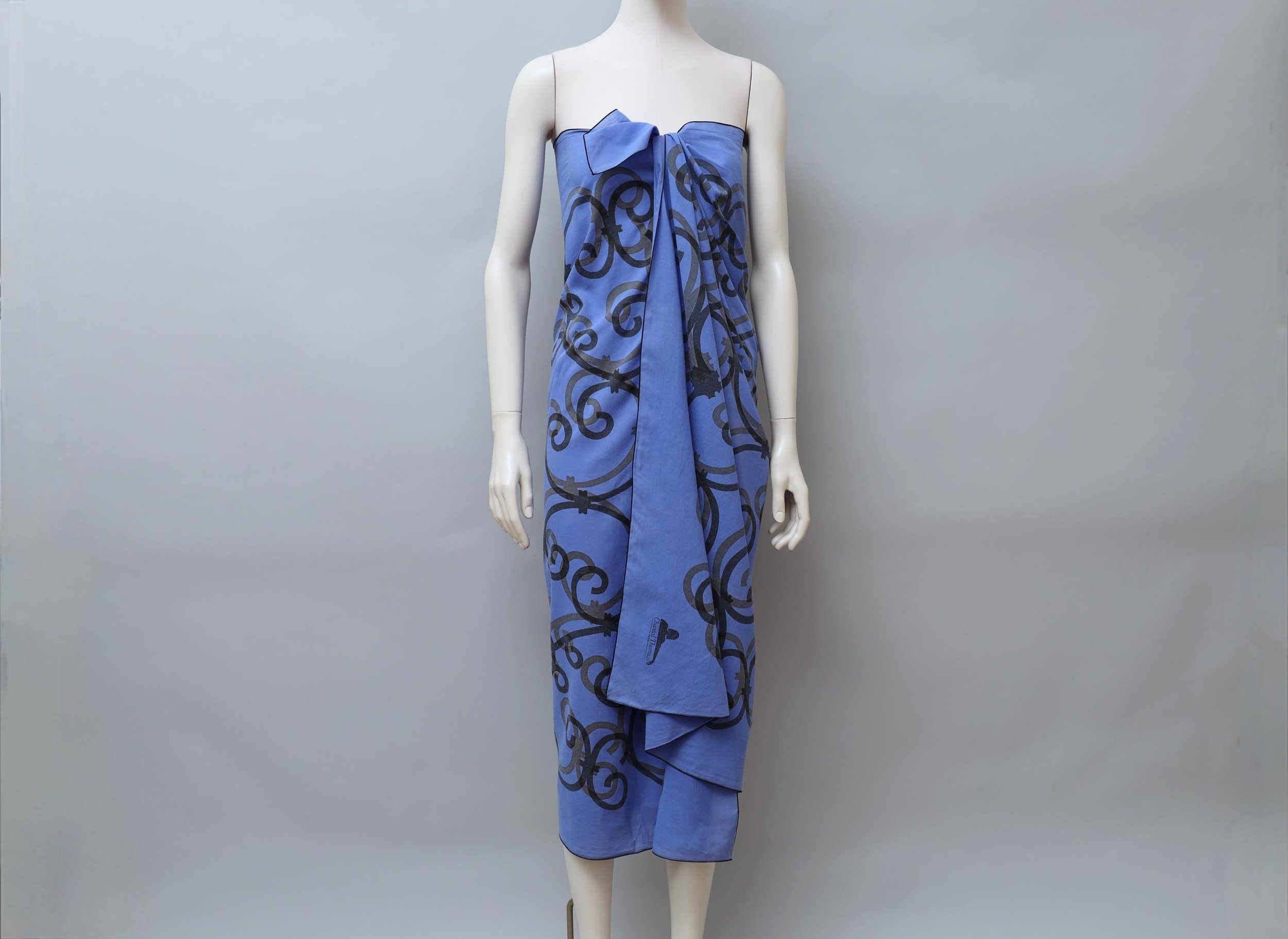 late 1980s / early 1990s Chantal Thomass periwinkle blue wrought iron design pareo
