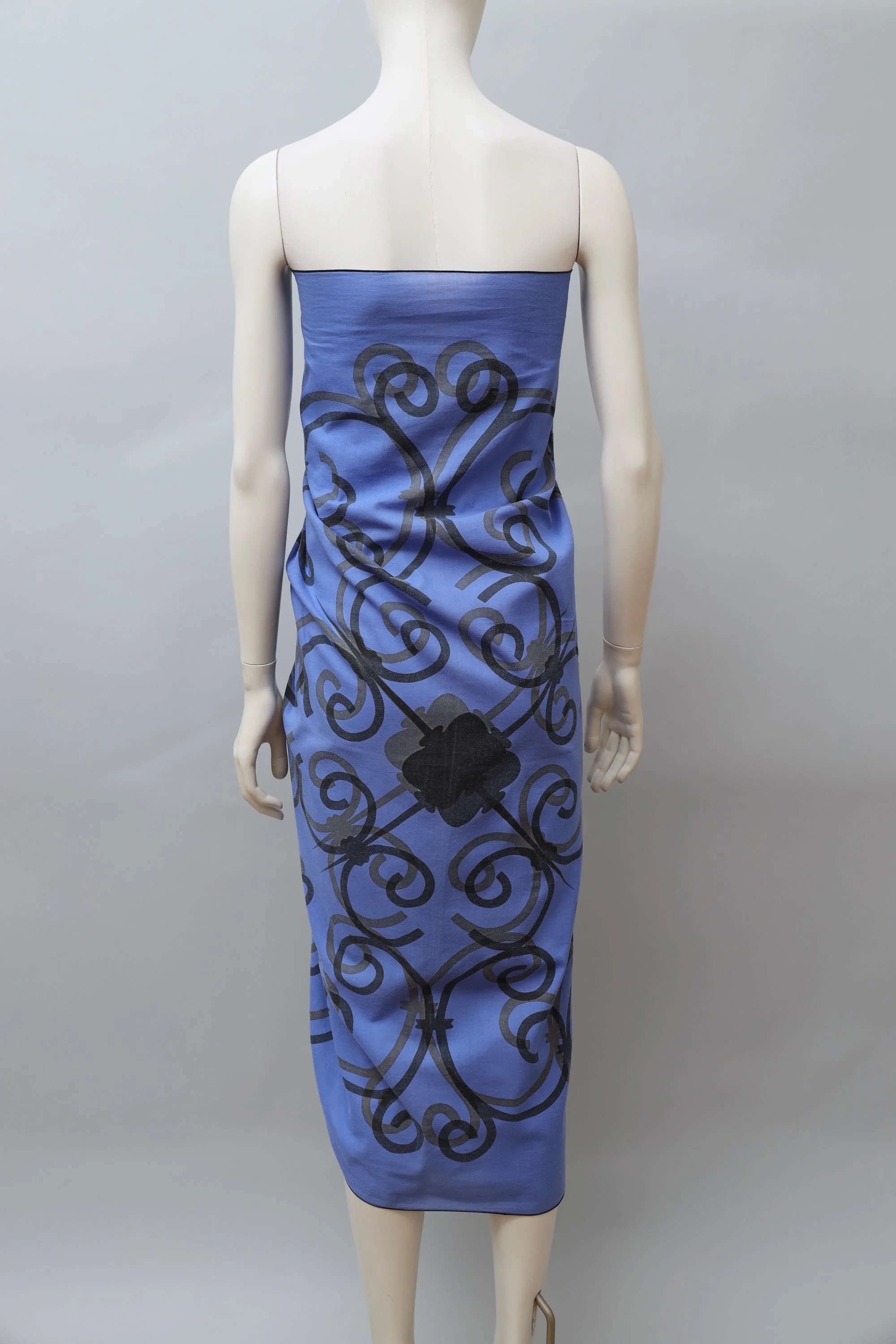 late 1980s / early 1990s Chantal Thomass periwinkle blue wrought iron design pareo