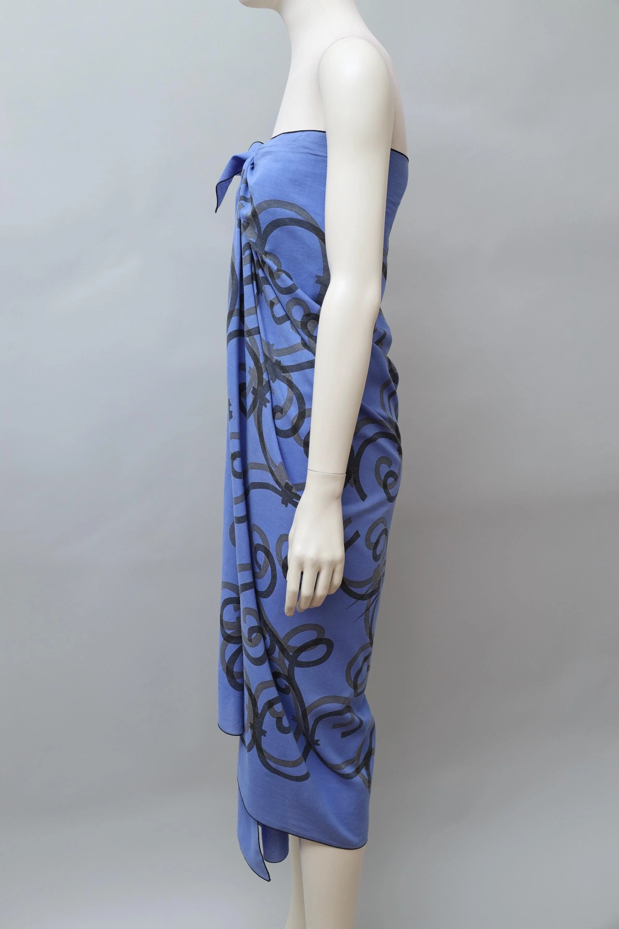 late 1980s / early 1990s Chantal Thomass periwinkle blue wrought iron design pareo