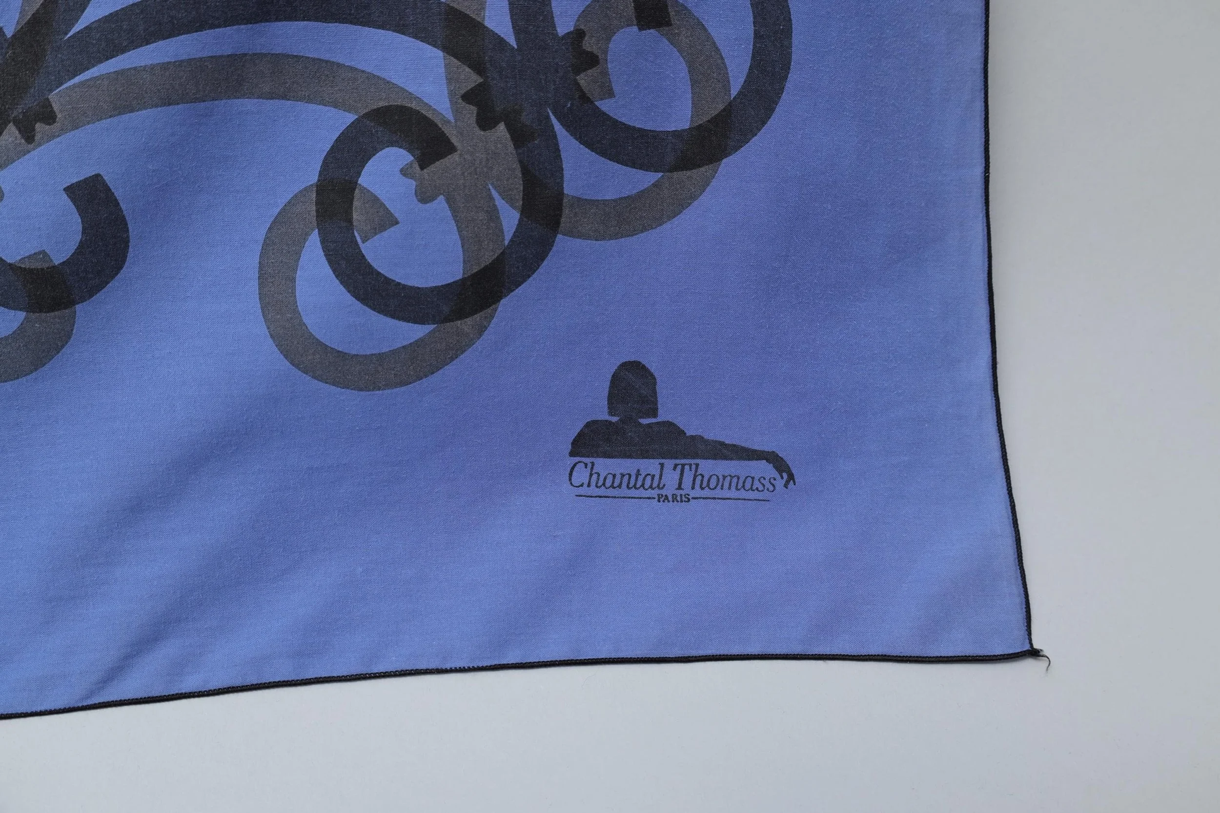 late 1980s / early 1990s Chantal Thomass periwinkle blue wrought iron logo