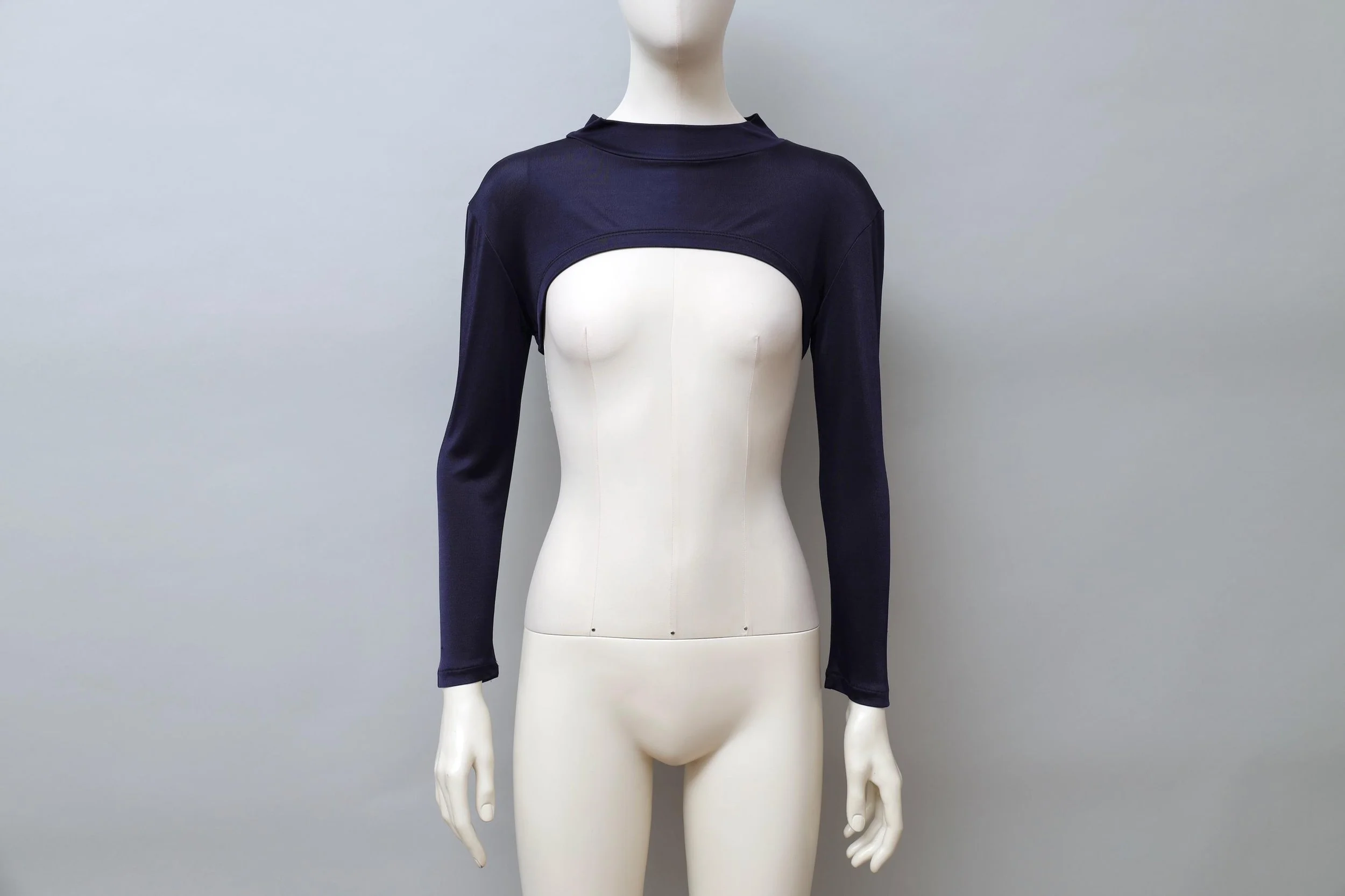 F/W 1990 Olivier Guillemin shiny midnight blue cropped top