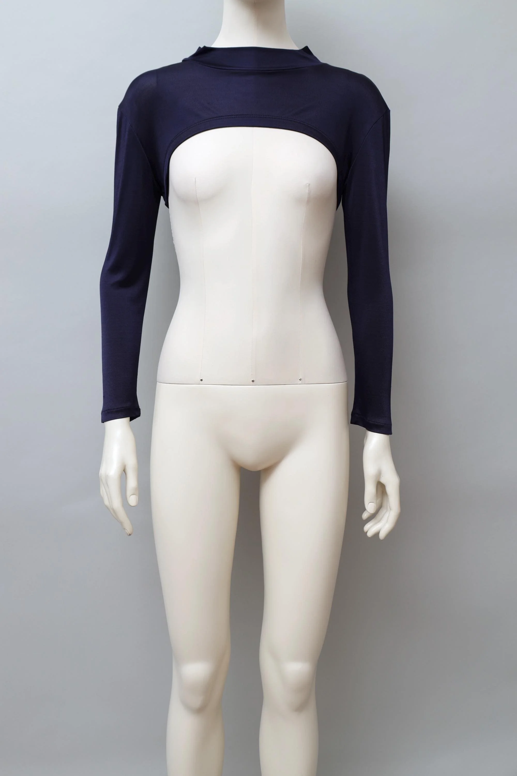 F/W 1990 Olivier Guillemin shiny midnight blue cropped top