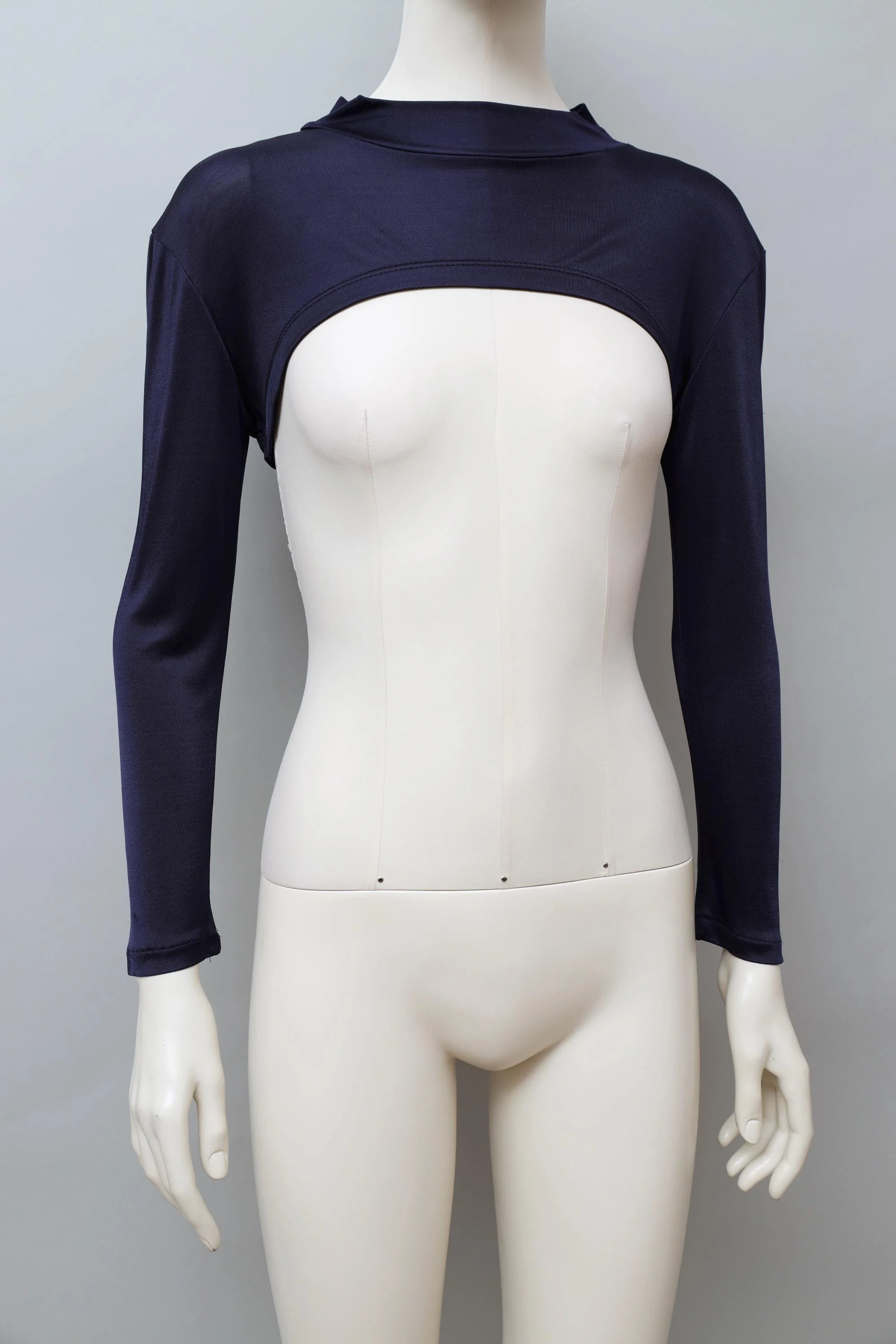F/W 1990 Olivier Guillemin shiny midnight blue cropped top
