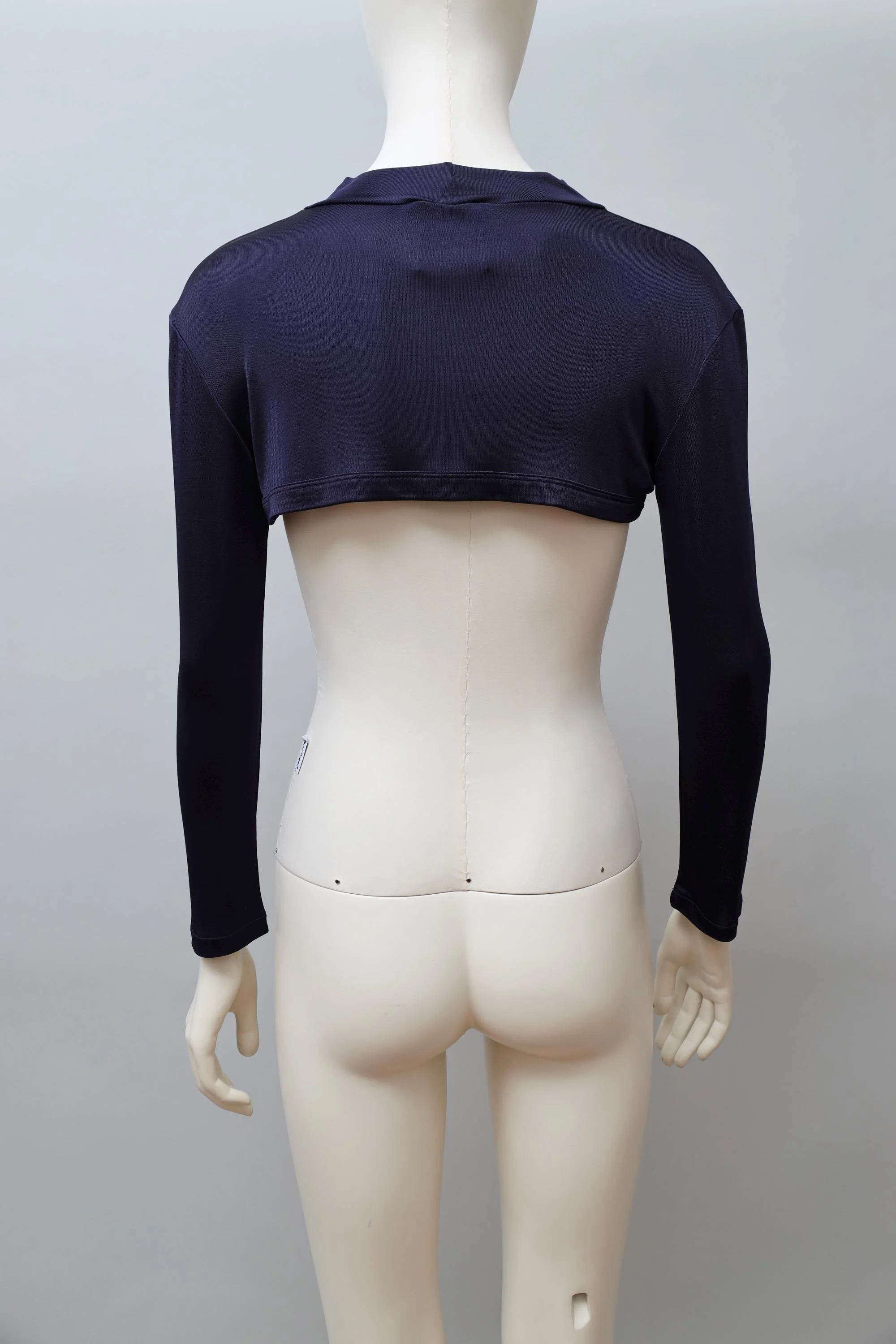 F/W 1990 Olivier Guillemin shiny midnight blue cropped top