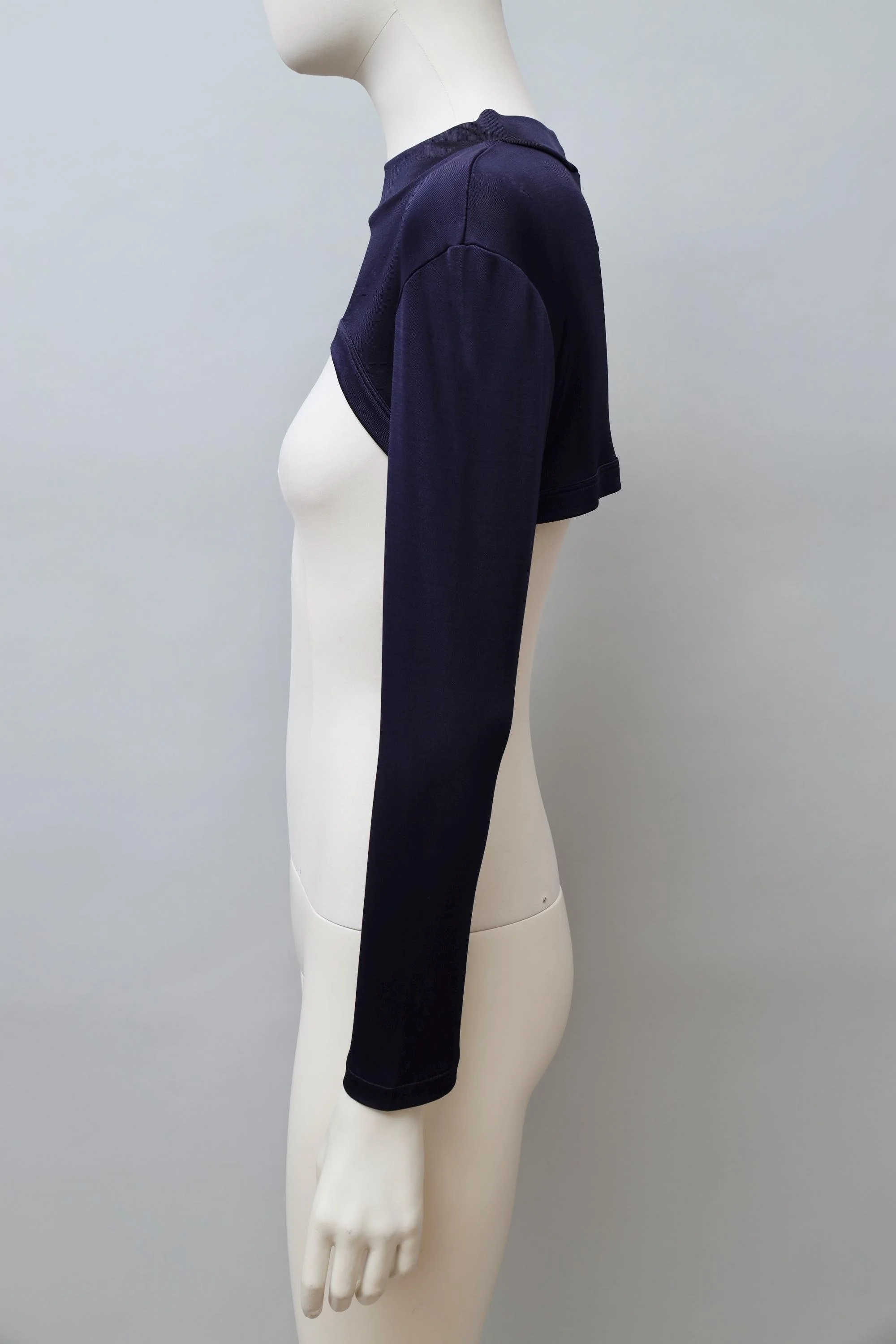 F/W 1990 Olivier Guillemin shiny midnight blue cropped top