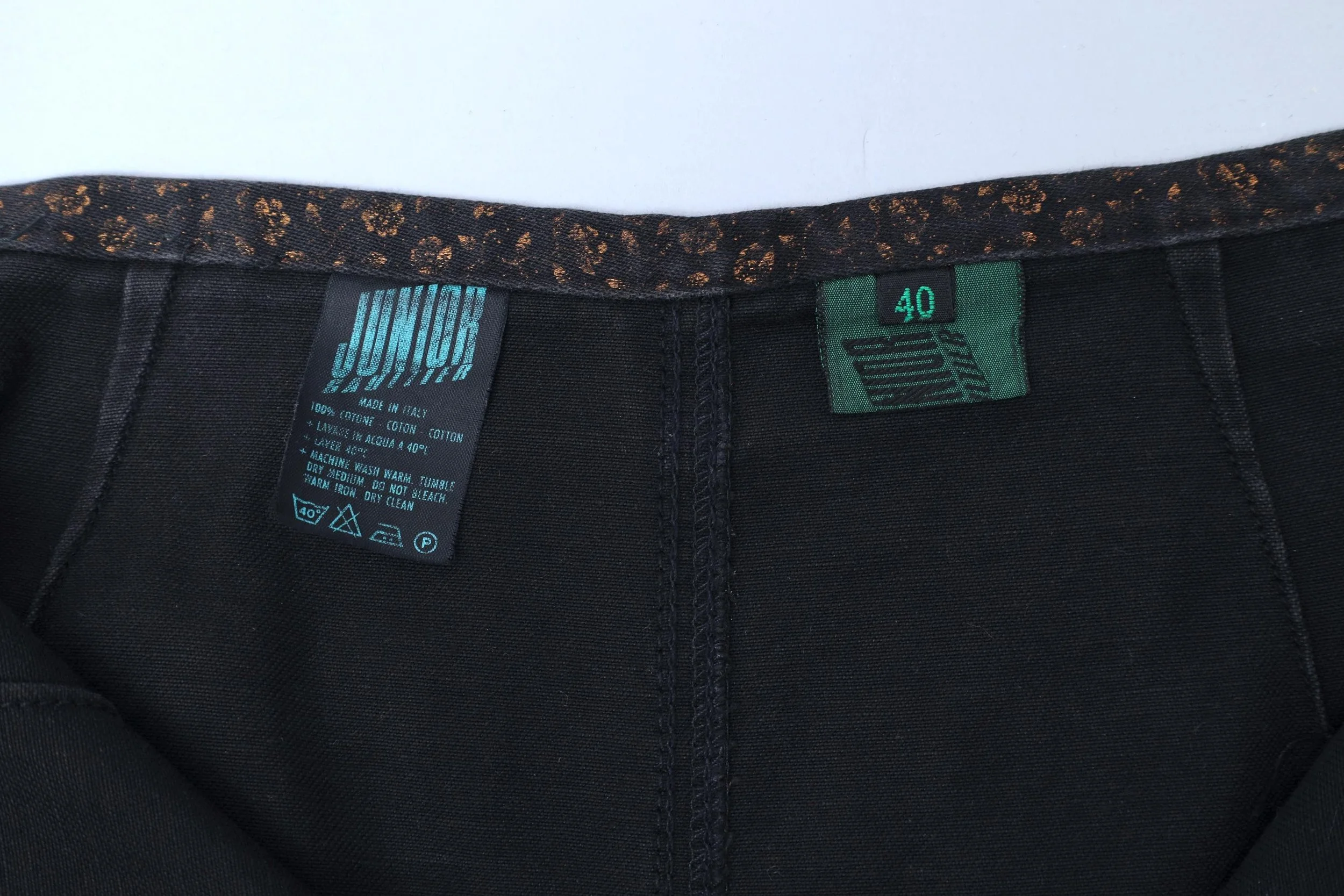 1980s Junior Gaultier by Jean Paul Gaultier label tag