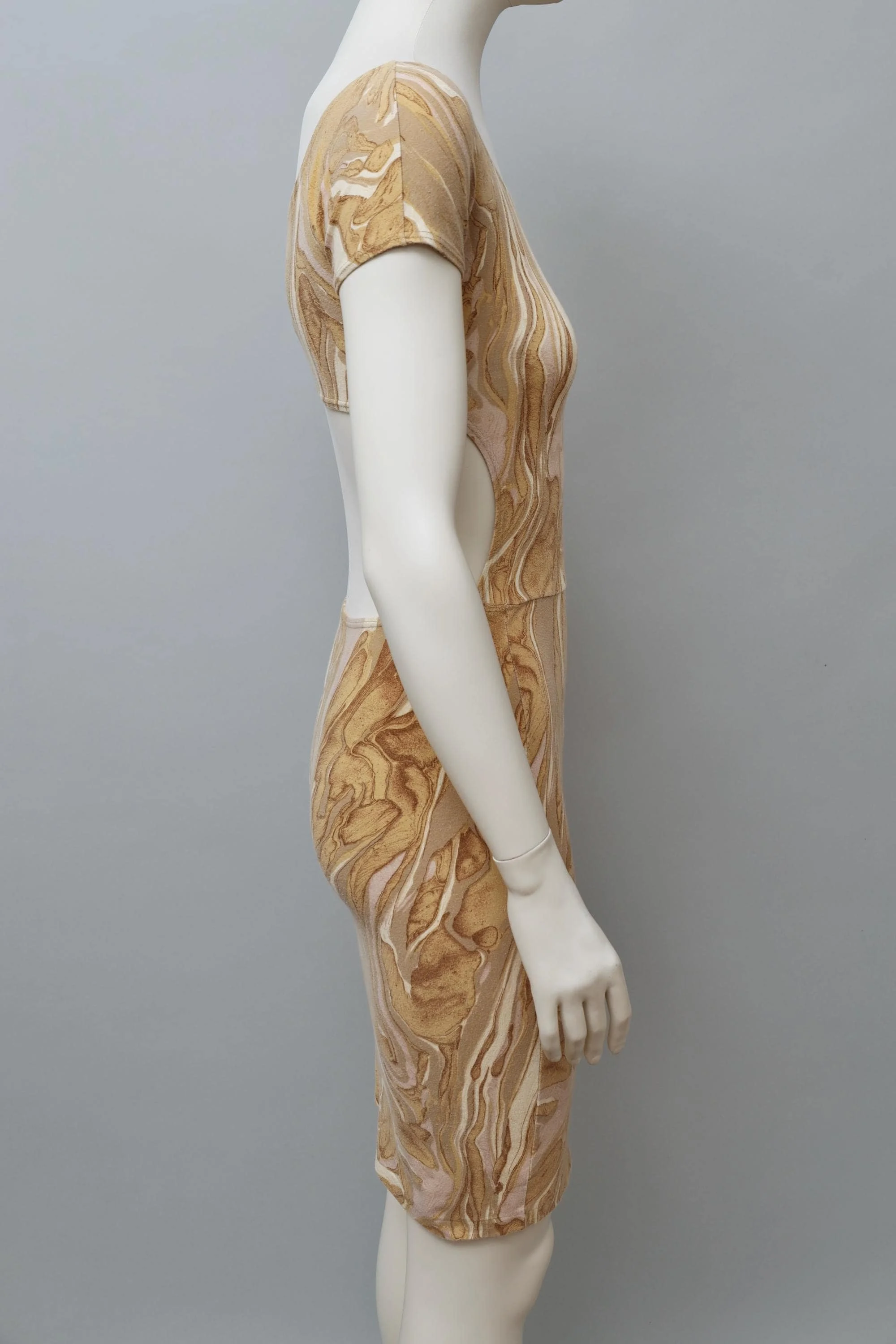 late 1980s / early 1990s Michel Klein marbled paper cut out dress