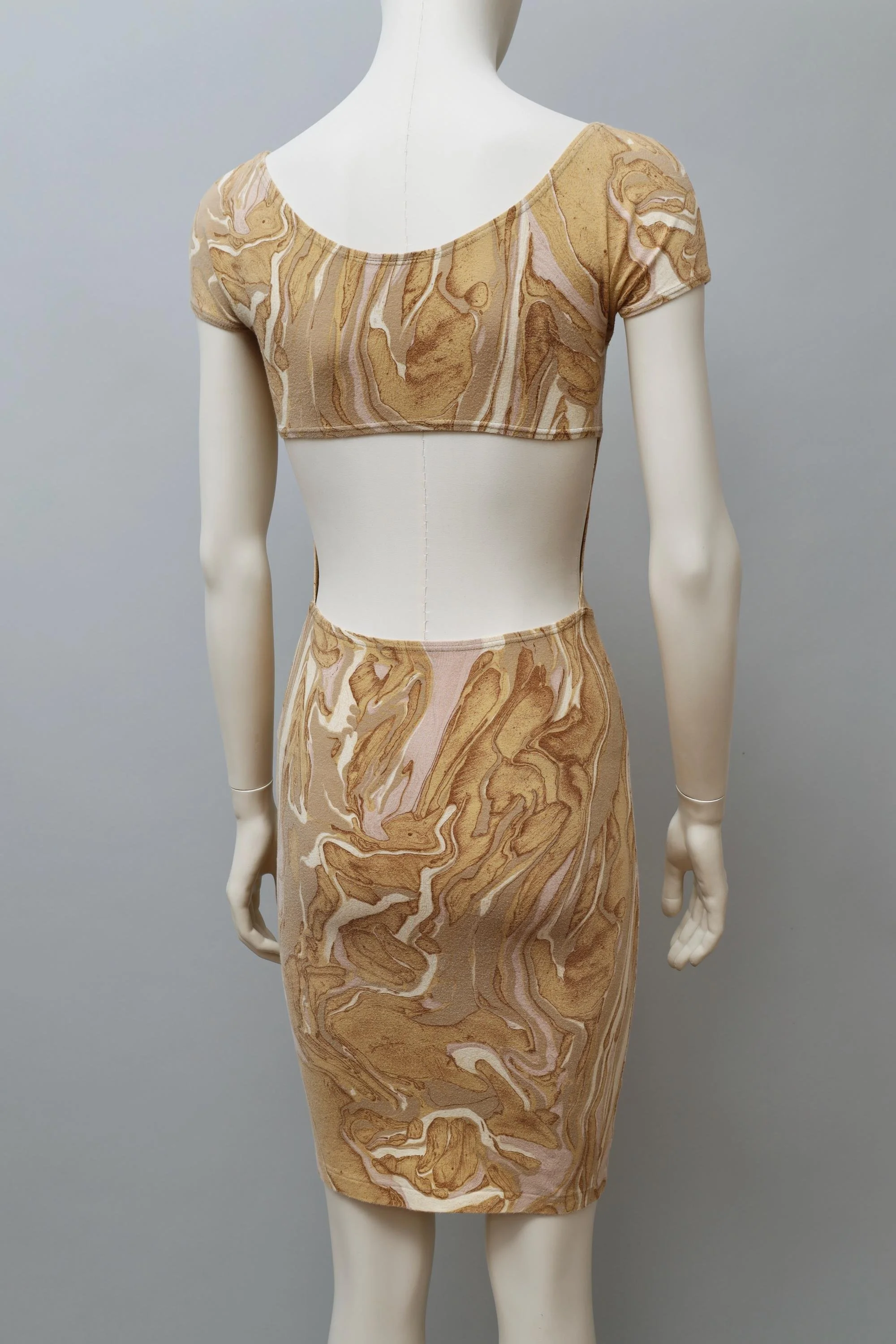 late 1980s / early 1990s Michel Klein marbled paper cut out dress