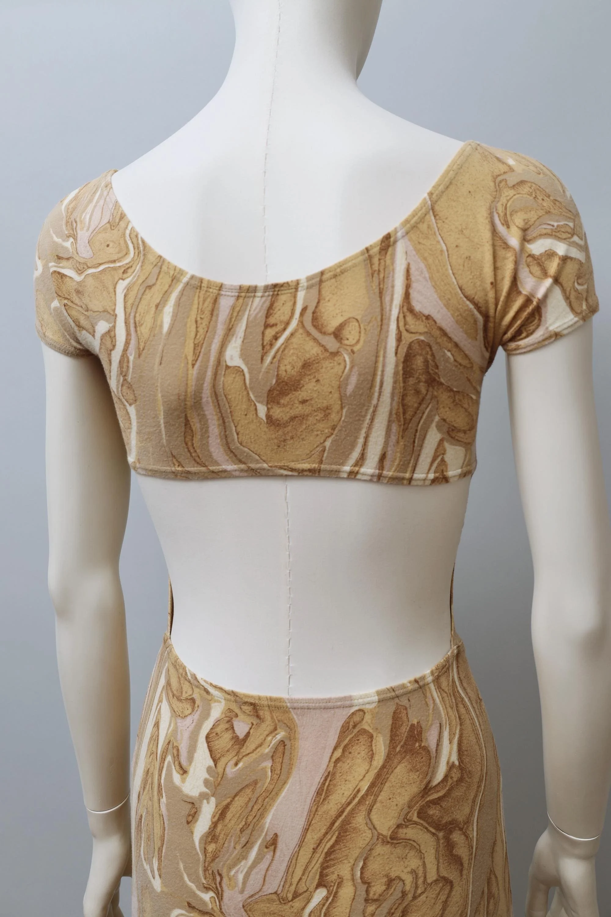 late 1980s / early 1990s Michel Klein marbled paper cut out dress
