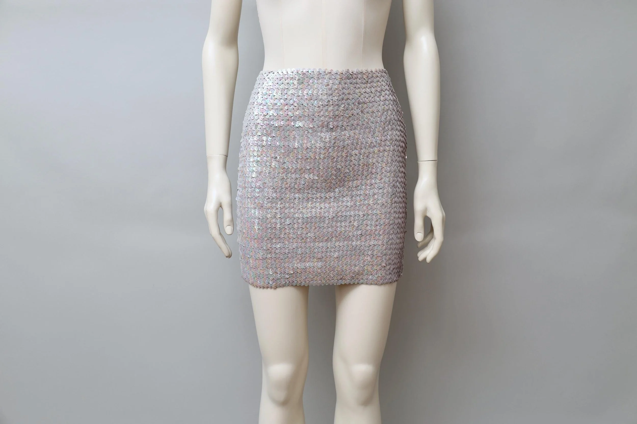 1990s Aquagirl by Fayçal Amor iridescent blue sequined mini skirt