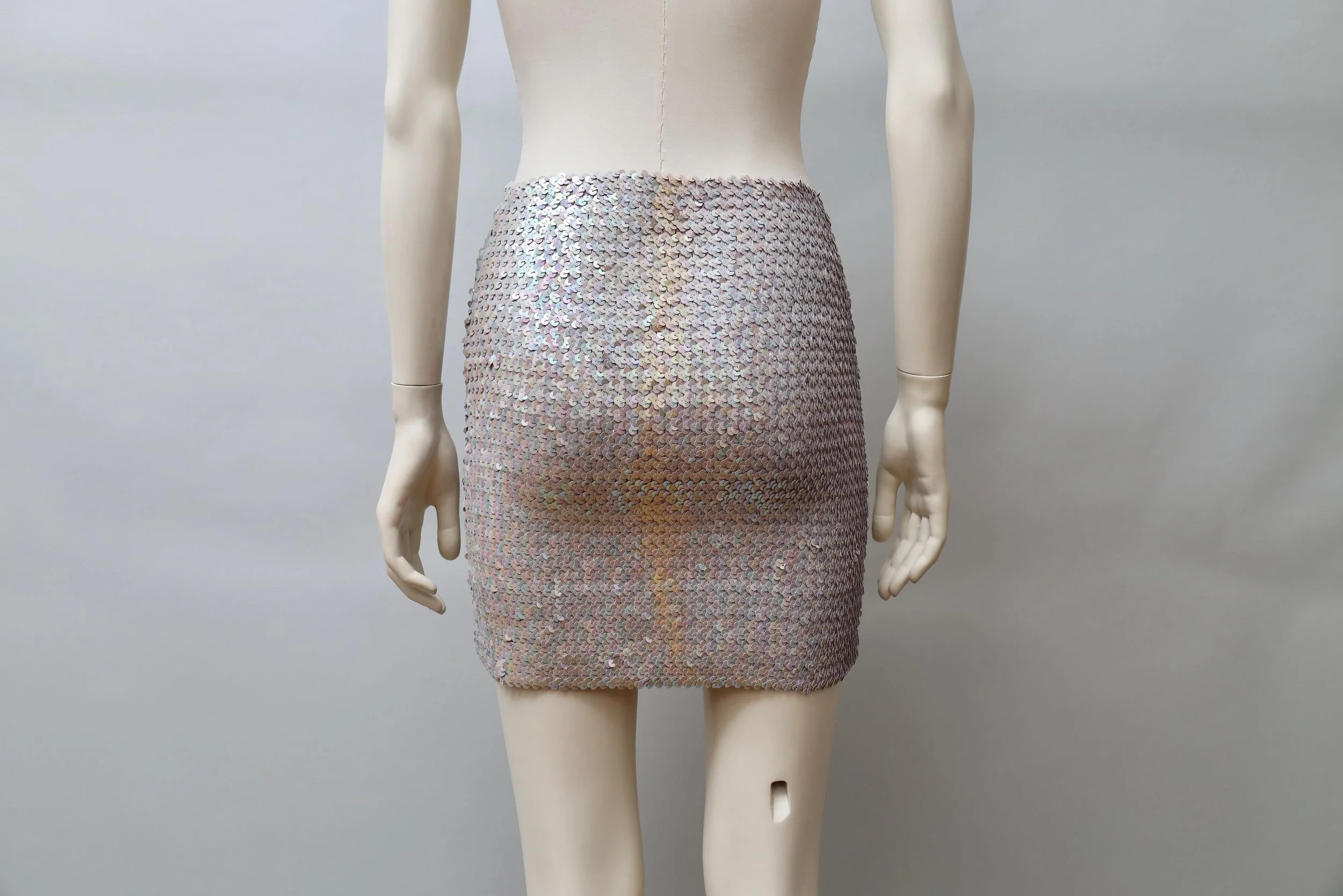 1990s Aquagirl by Fayçal Amor iridescent blue sequined mini skirt