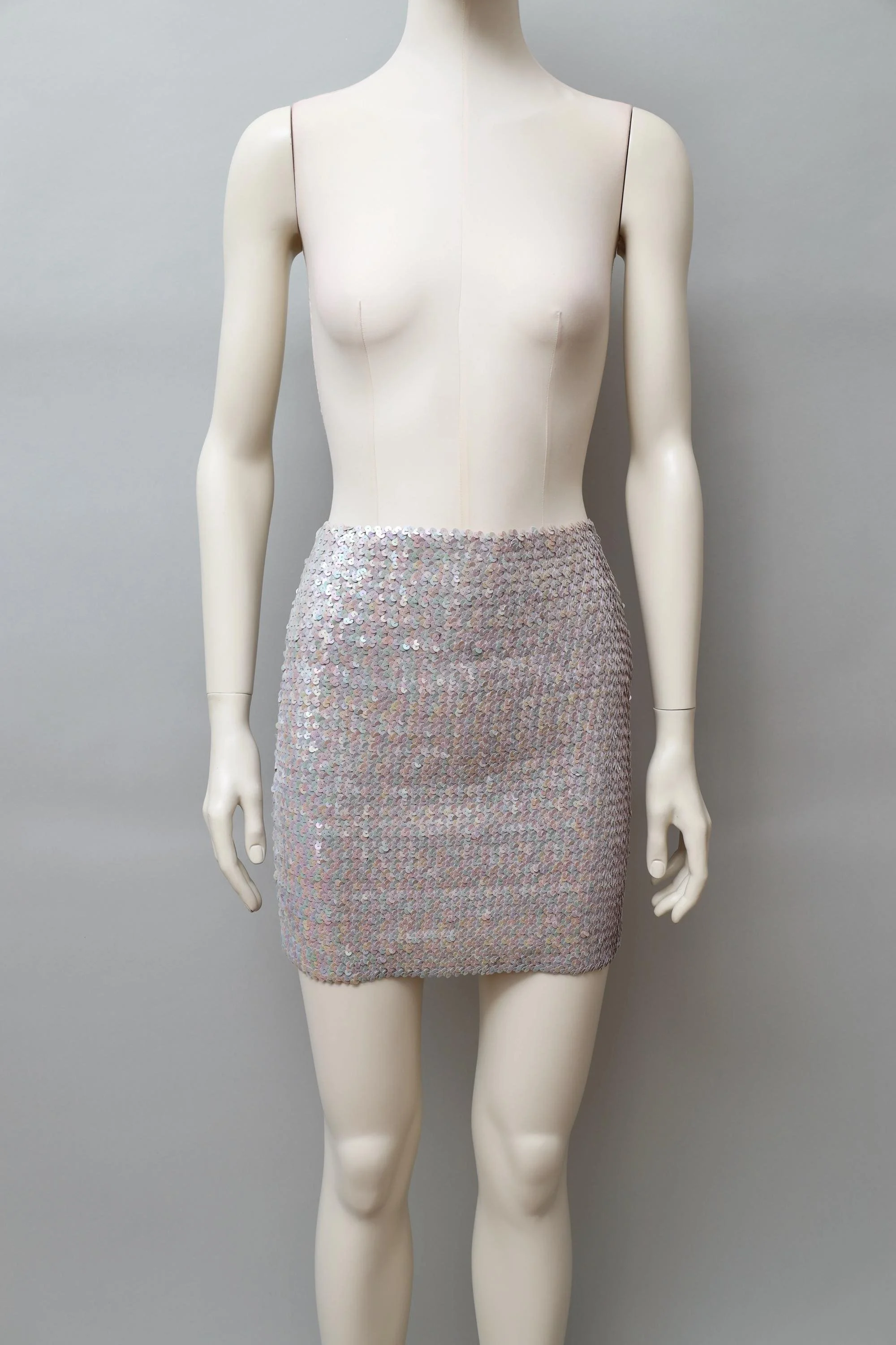 1990s Aquagirl by Fayçal Amor iridescent blue sequined mini skirt