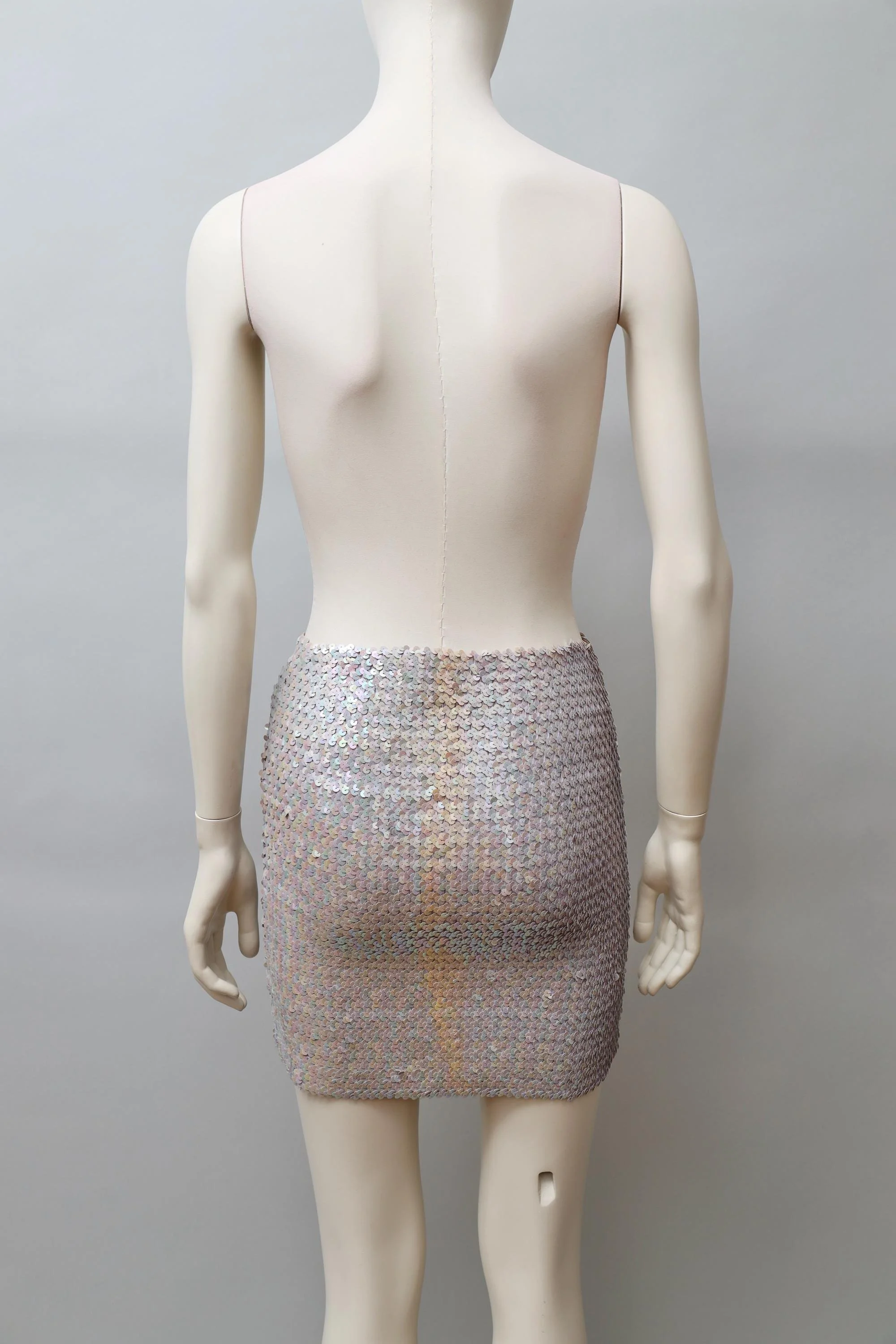 1990s Aquagirl by Fayçal Amor iridescent blue sequined mini skirt