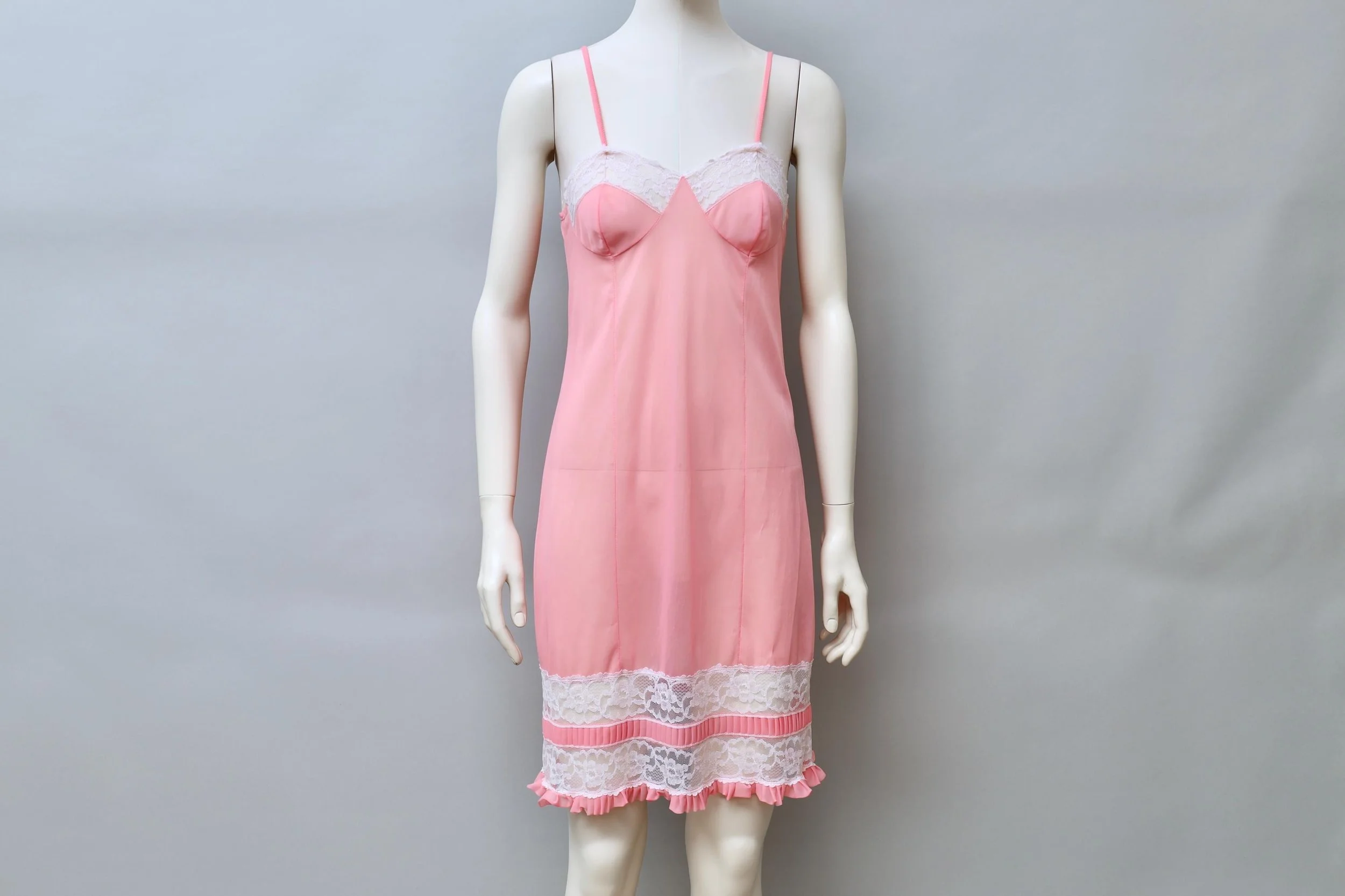 late 1990s / early 2000s Xuly Bët printed salmon pink nylon slip dress