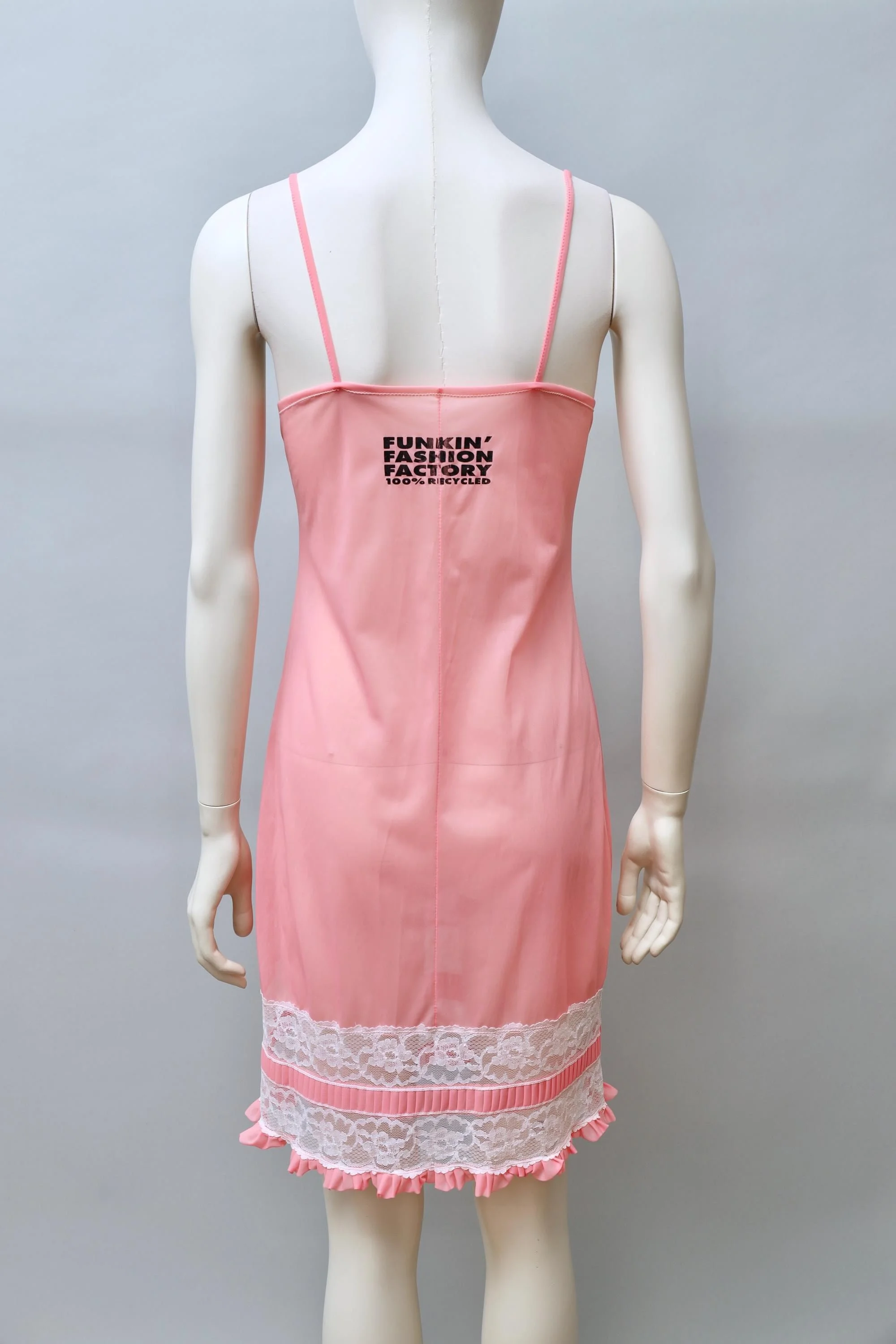 late 1990s / early 2000s Xuly Bët printed salmon pink nylon slip dress