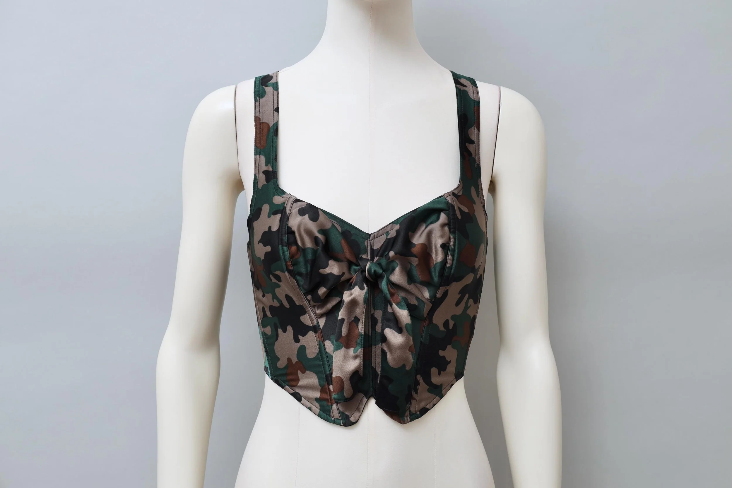 late 1980s Chantal Thomass satin camouflage bustier