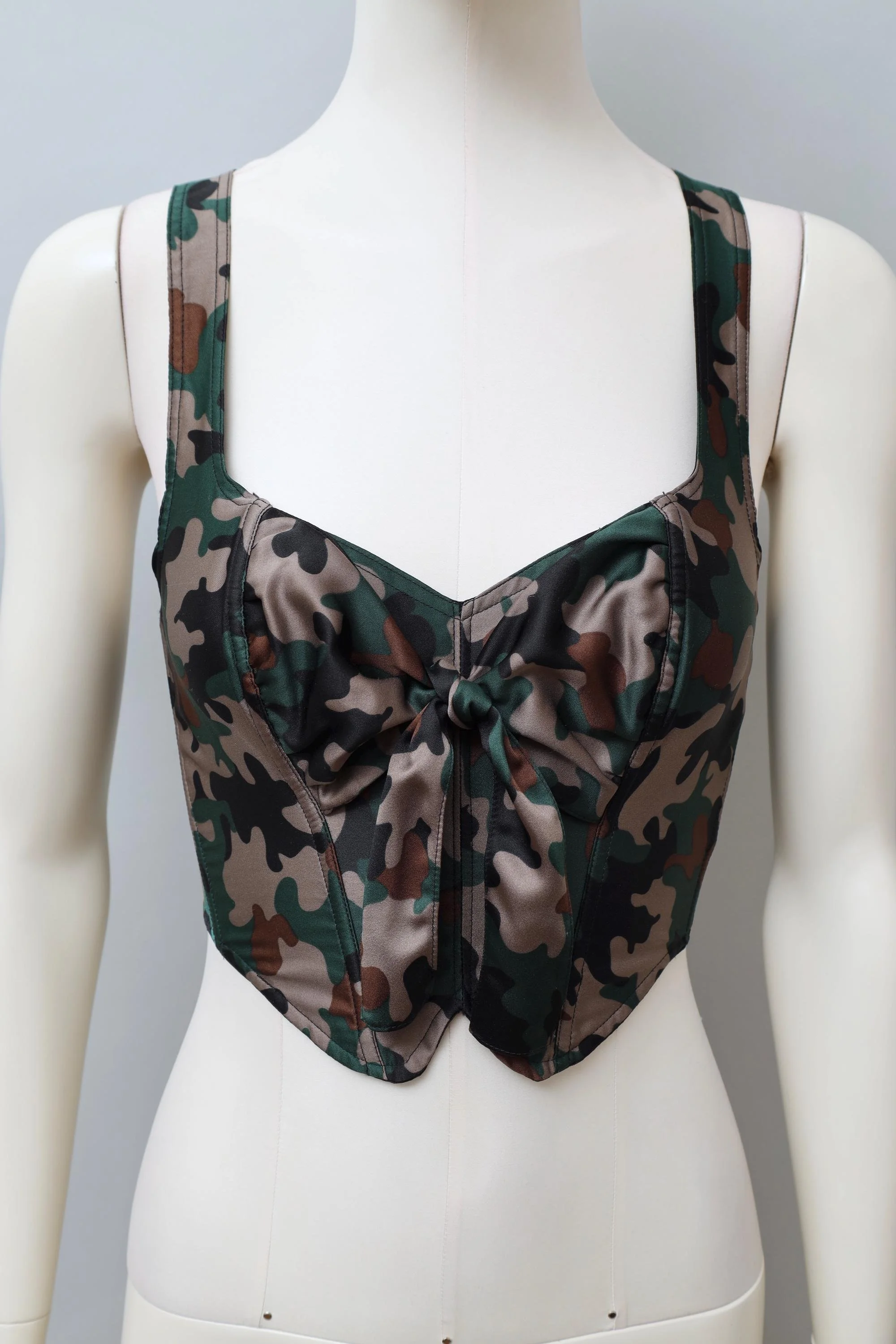 late 1980s Chantal Thomass satin camouflage bustier