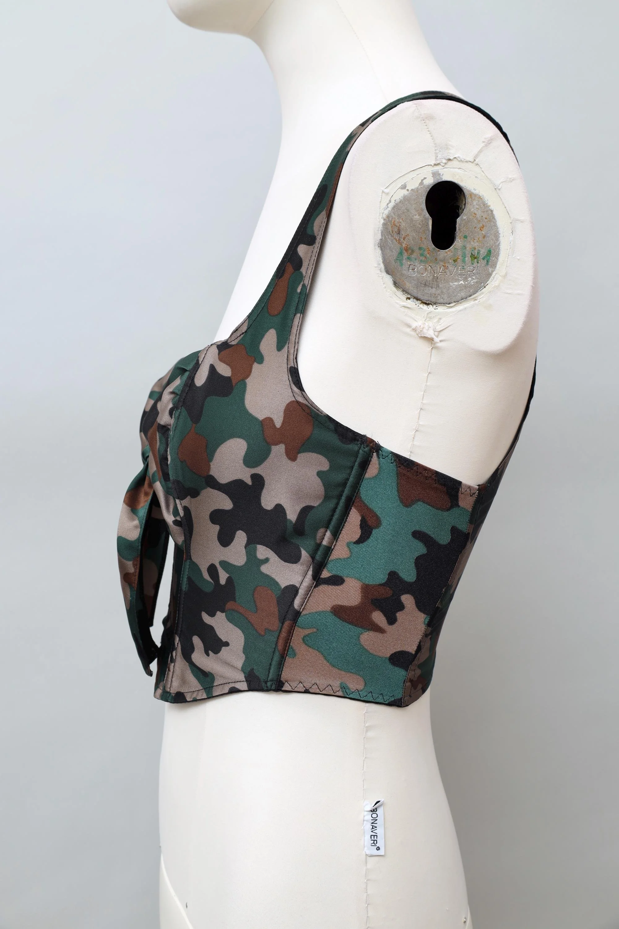 late 1980s Chantal Thomass satin camouflage bustier