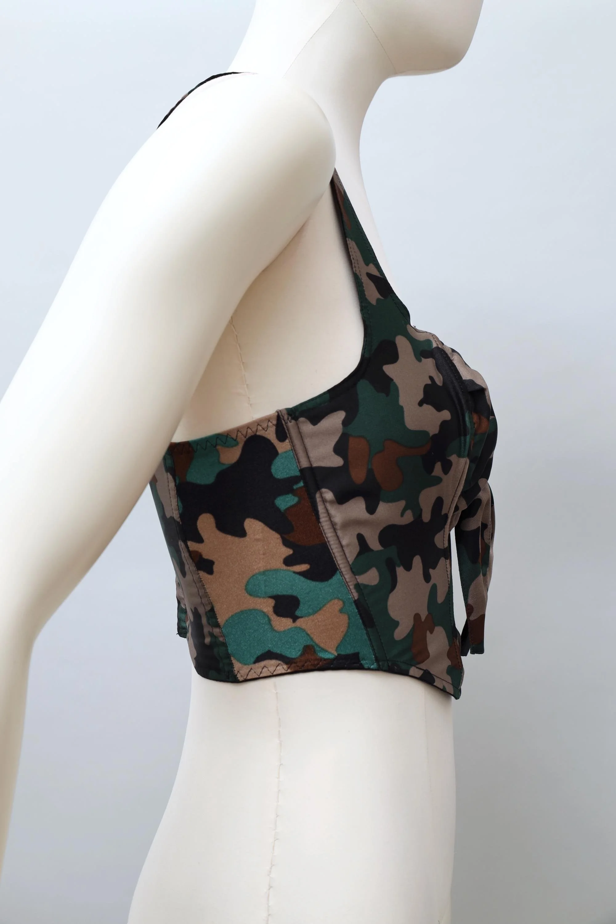 late 1980s Chantal Thomass satin camouflage bustier