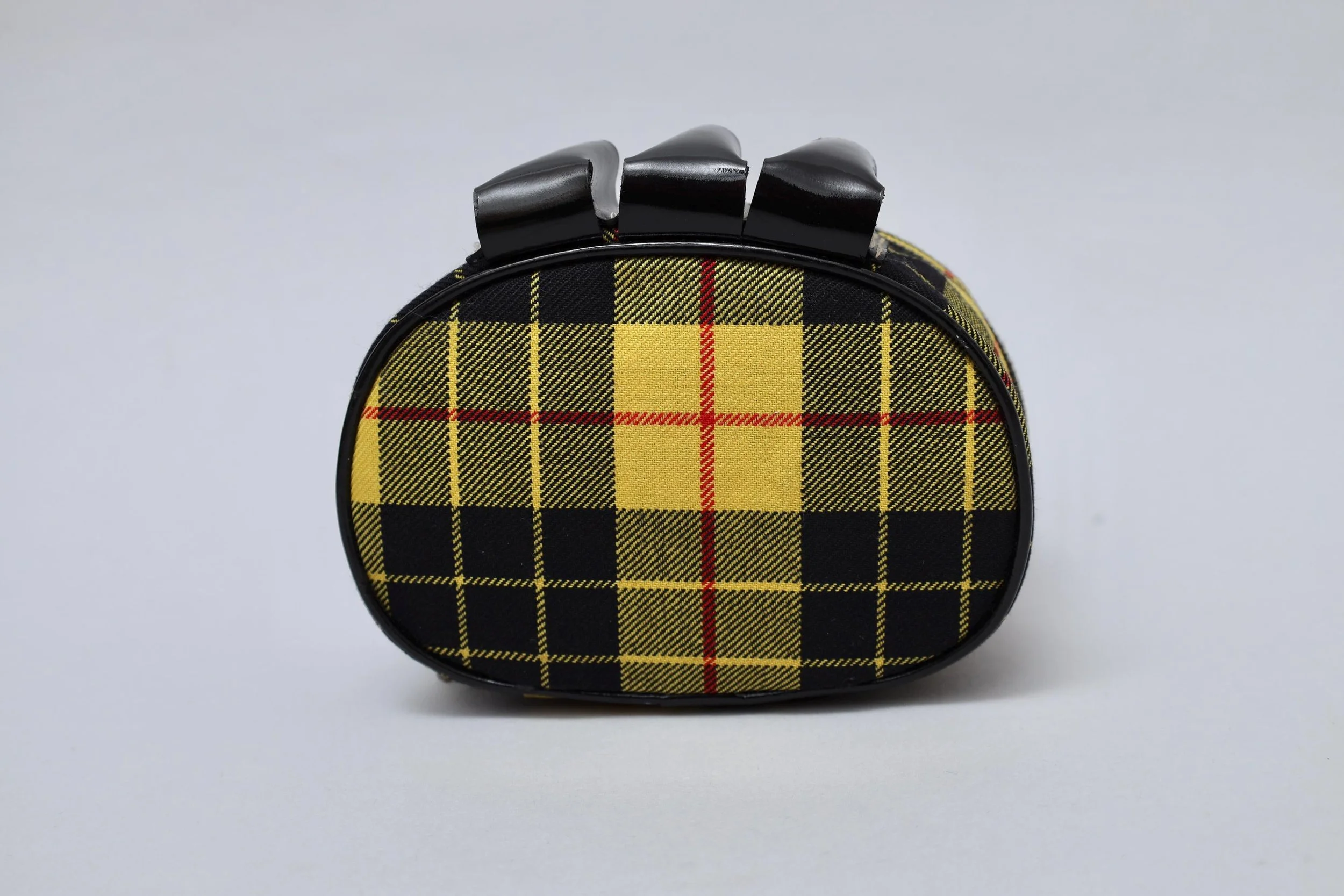 late 1980s Junior Gaultier yellow tartan cosmetics bag