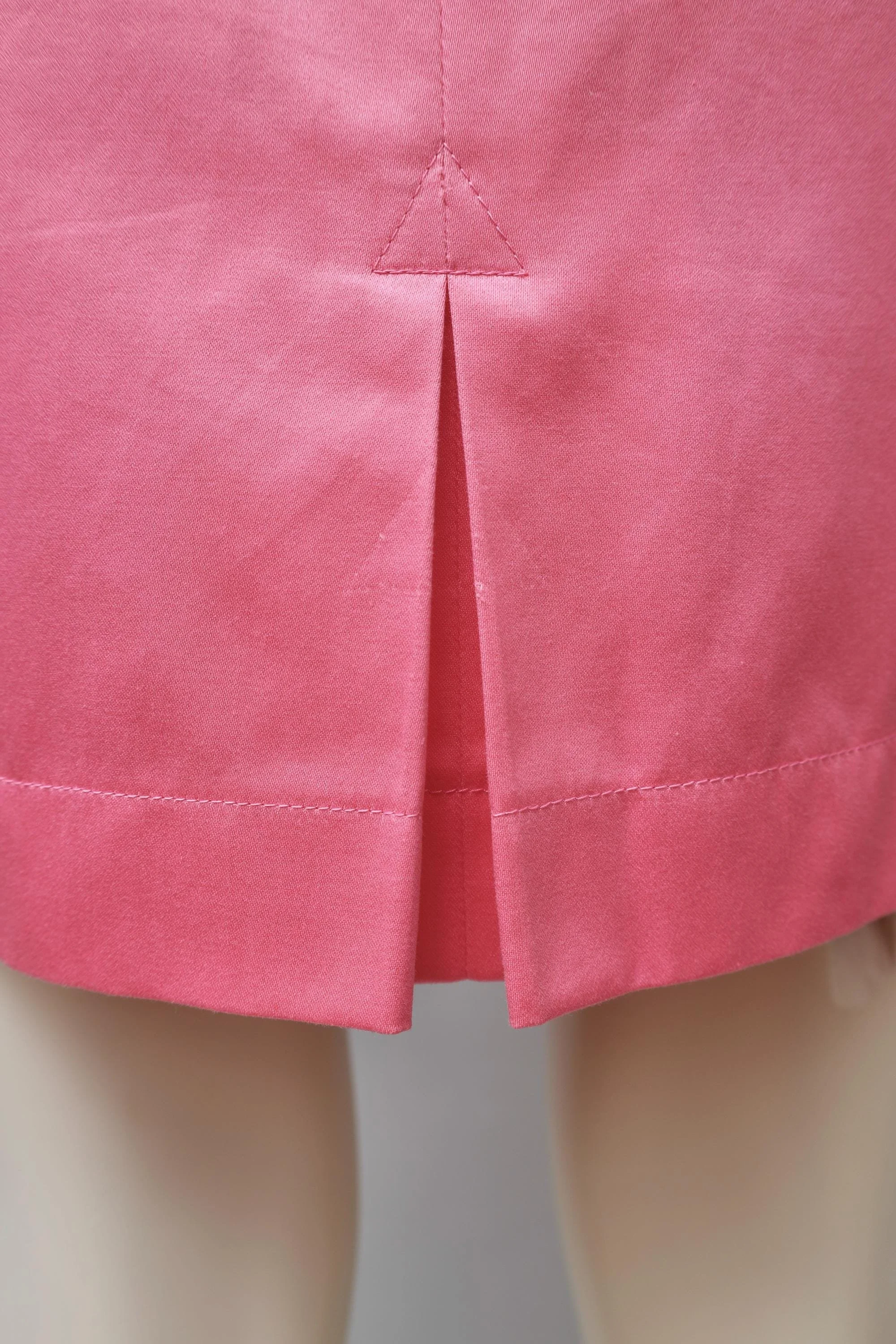1990s Mugler by Thierry Mugler pink satin pencil skirt