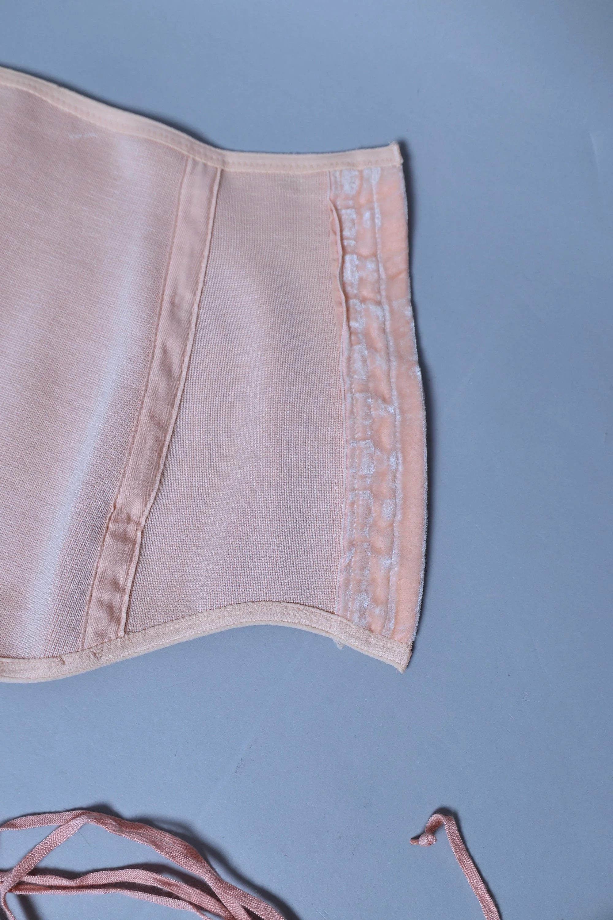 1960s Vintage French deadstock peach pink surgical corset
