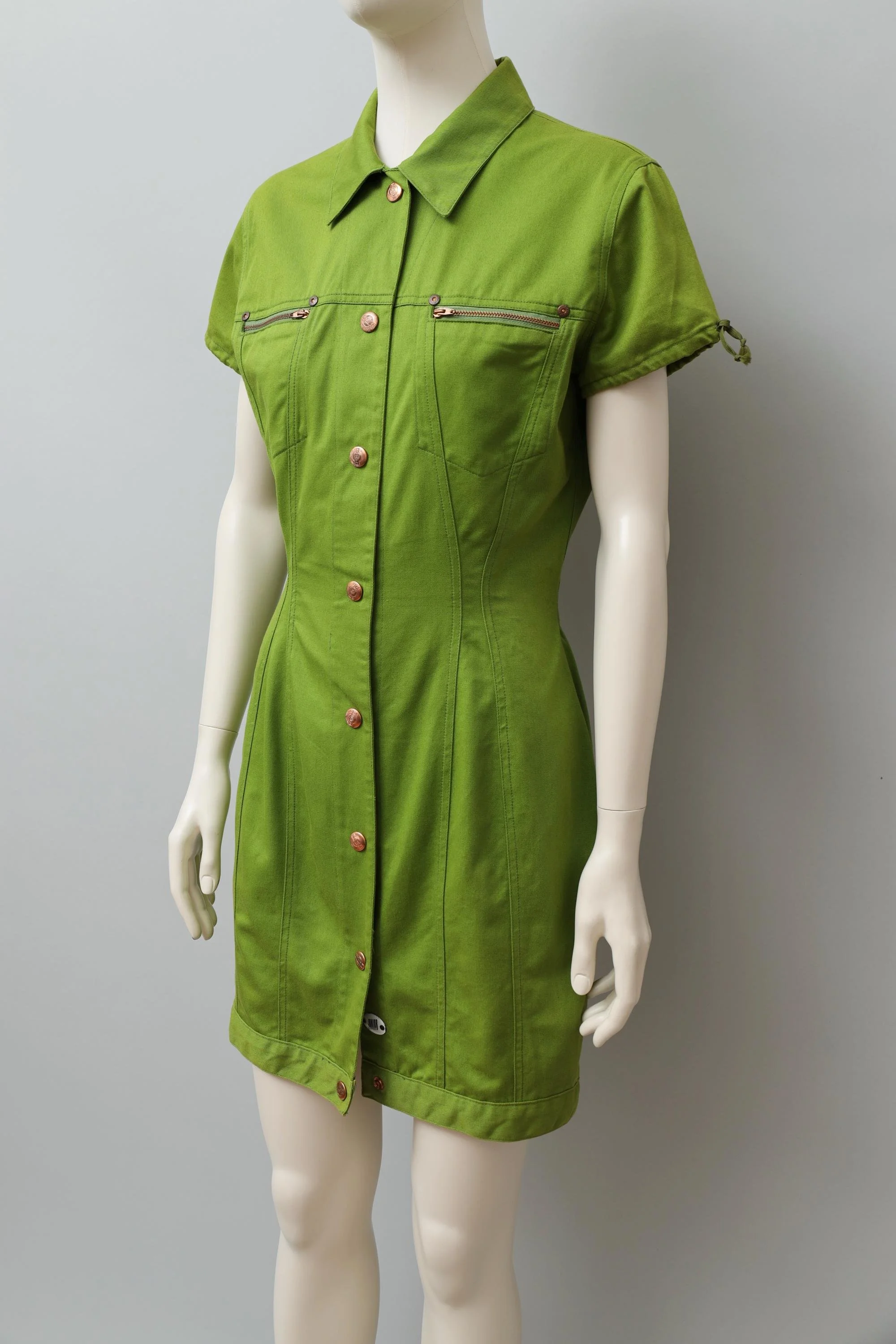 early 1990s Junior Gaultier green denim house dress